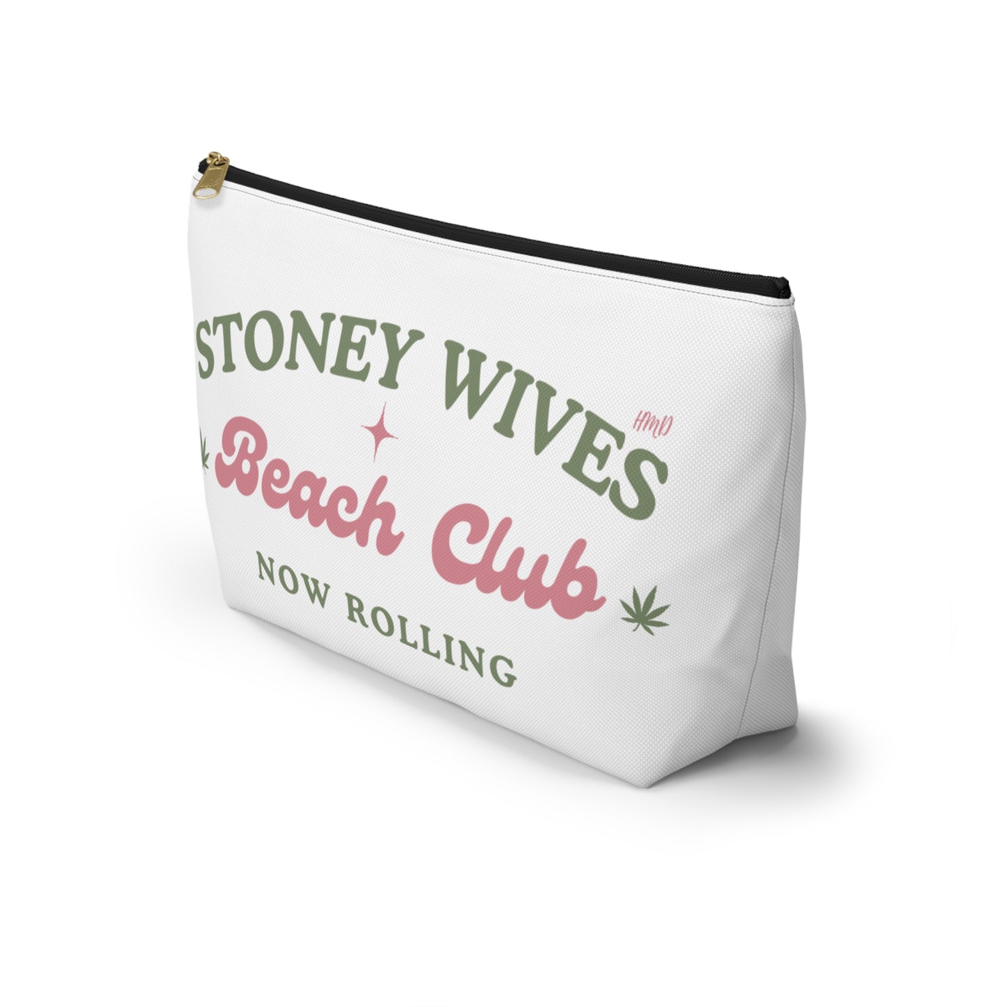 "SLOSW" Stoney Wives Beach Club | Accessory Pouch | The Secret Lives Of Stoney Wives Podcast Merch | Cannabis Sesh Gear Bag | Boho Stoner Zipper Pouch