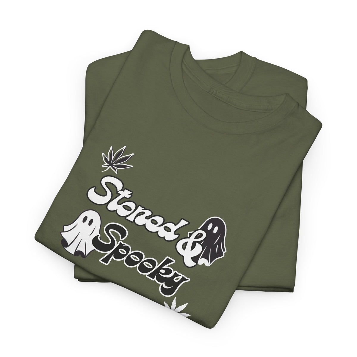 "Stoned & Spooky" Halloween T-Shirt | Retro Ghost Graphic Tee | Funny Spooky Season Shirt | Unisex Fall Streetwear | Highly Motivated Designs