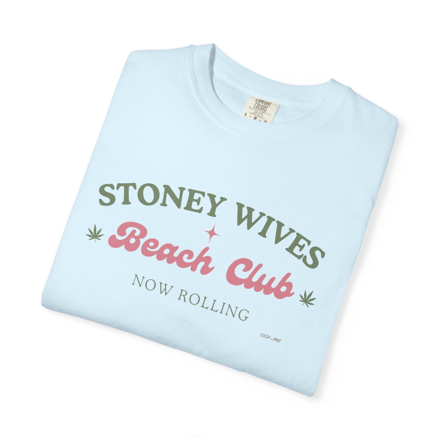 “SLOSW” Stoney Wives Beach Club | Comfort Colors Graphic T-Shirt | The Secret Lives of Stoney Wives Podcast Merch | Retro Summer Tee
