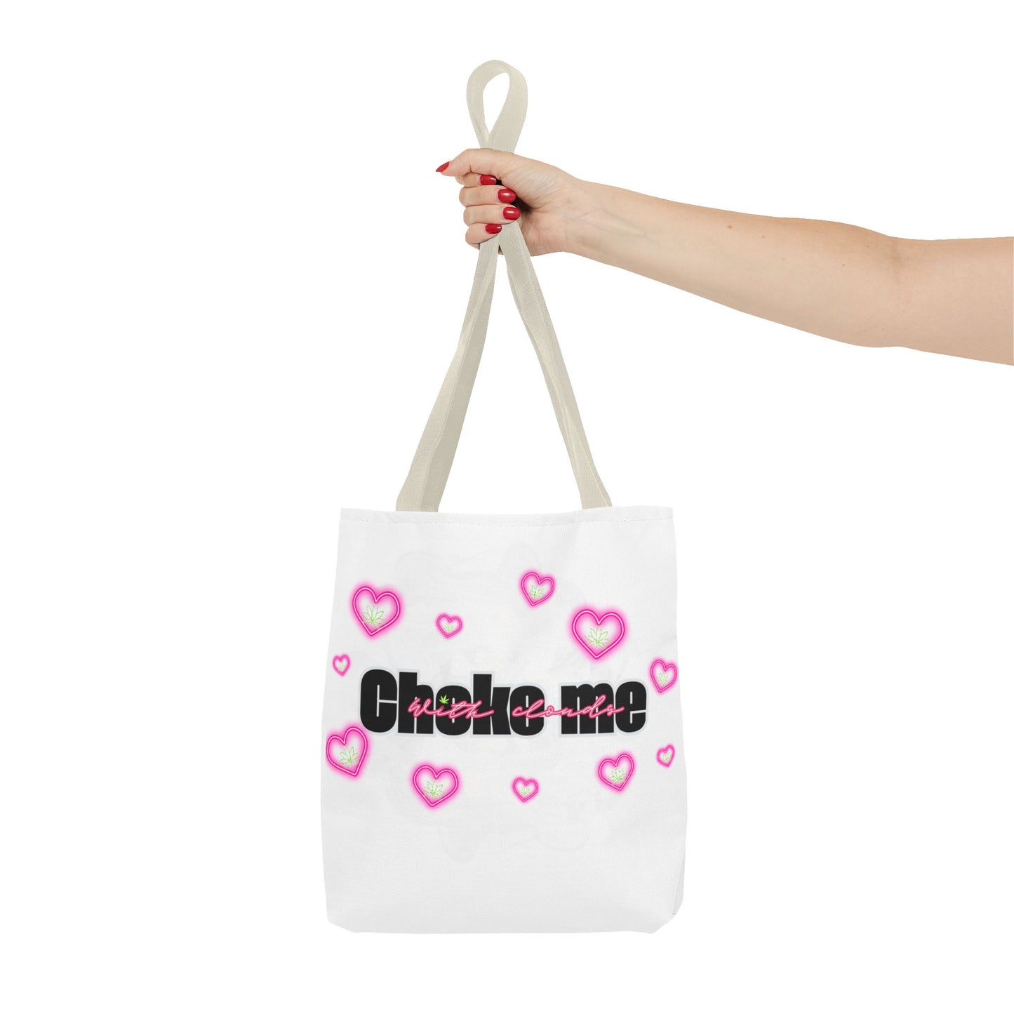 Choke Me with Clouds Tote Bag - Cute Heart Design for Trendy Fashion Lovers