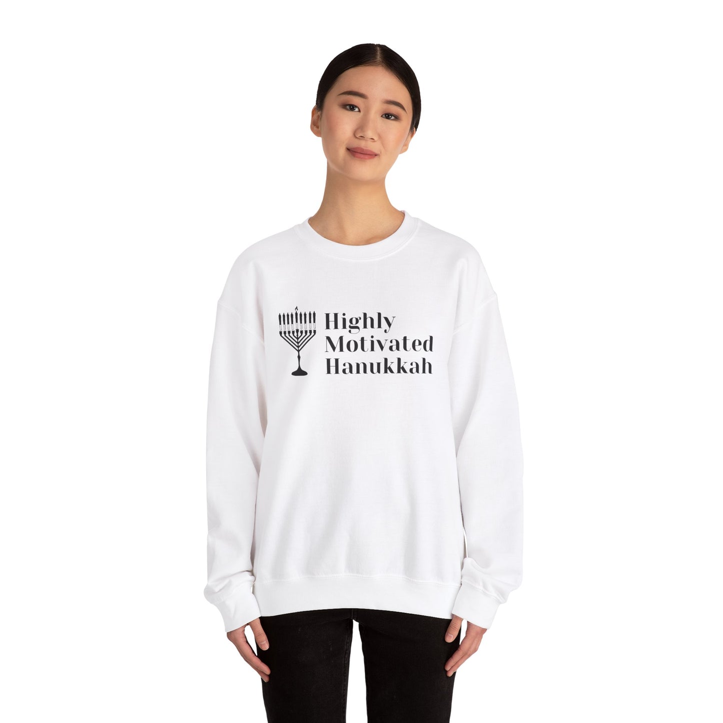 Highly Motivated Hanukkah Crewneck Sweatshirt - Unisex Heavy Blend