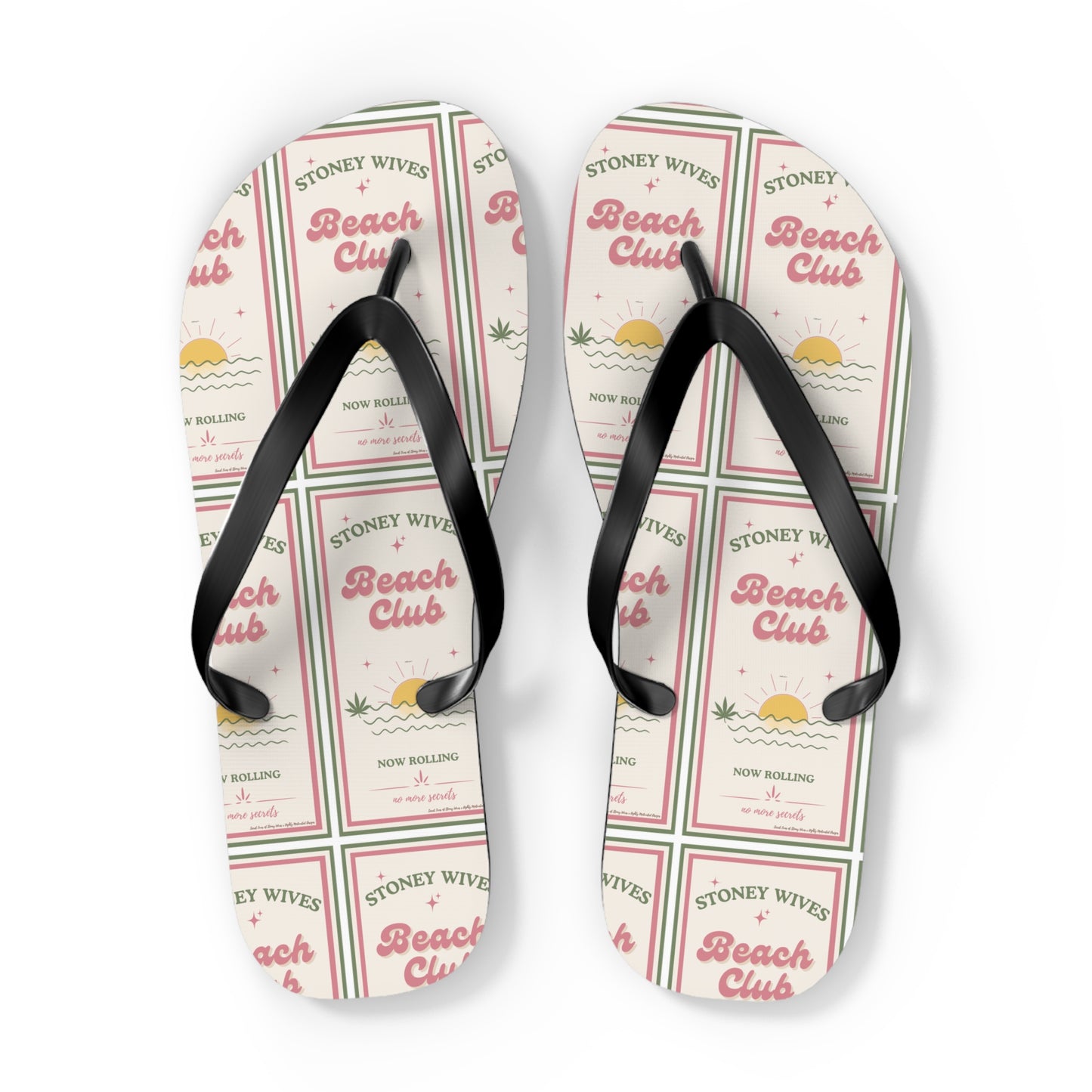 "SLOSW"  Stoney Wife Summer Sandals | The Secret Lives Of Stoney Wives Podcast Merch | Retro Flip Flops | Beach Footwear | Cushioned Summer Slides | Shoes
