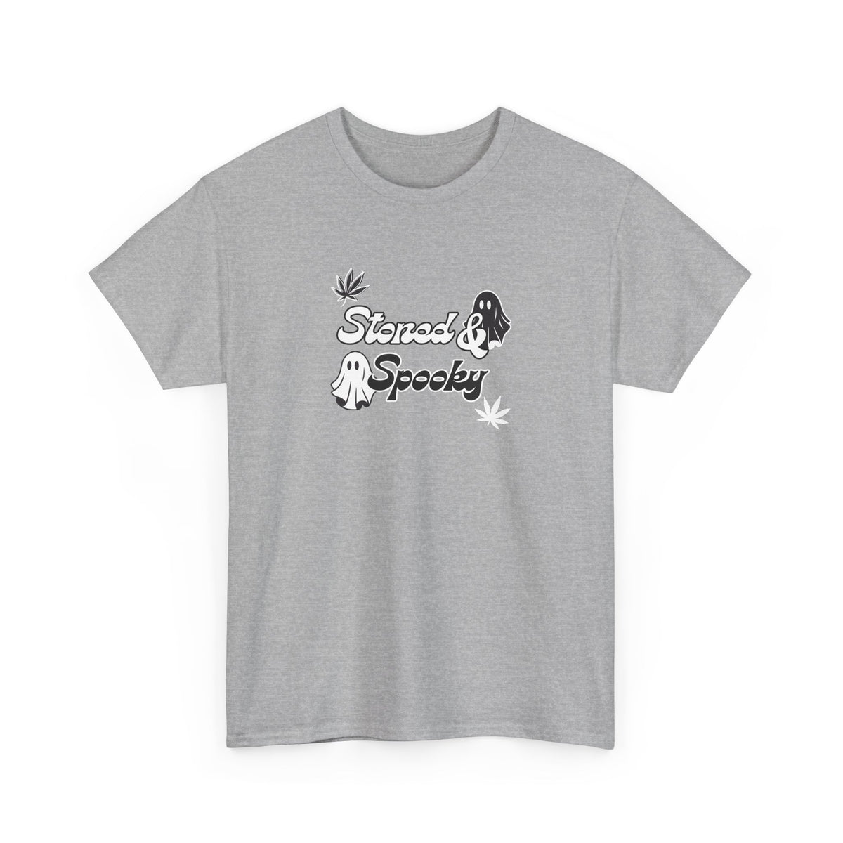 "Stoned & Spooky" Halloween T-Shirt | Retro Ghost Graphic Tee | Funny Spooky Season Shirt | Unisex Fall Streetwear | Highly Motivated Designs