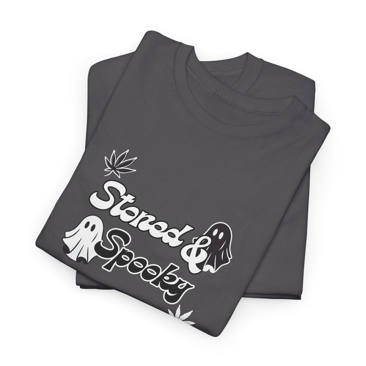 "Stoned & Spooky" Halloween T-Shirt | Retro Ghost Graphic Tee | Funny Spooky Season Shirt | Unisex Fall Streetwear | Highly Motivated Designs