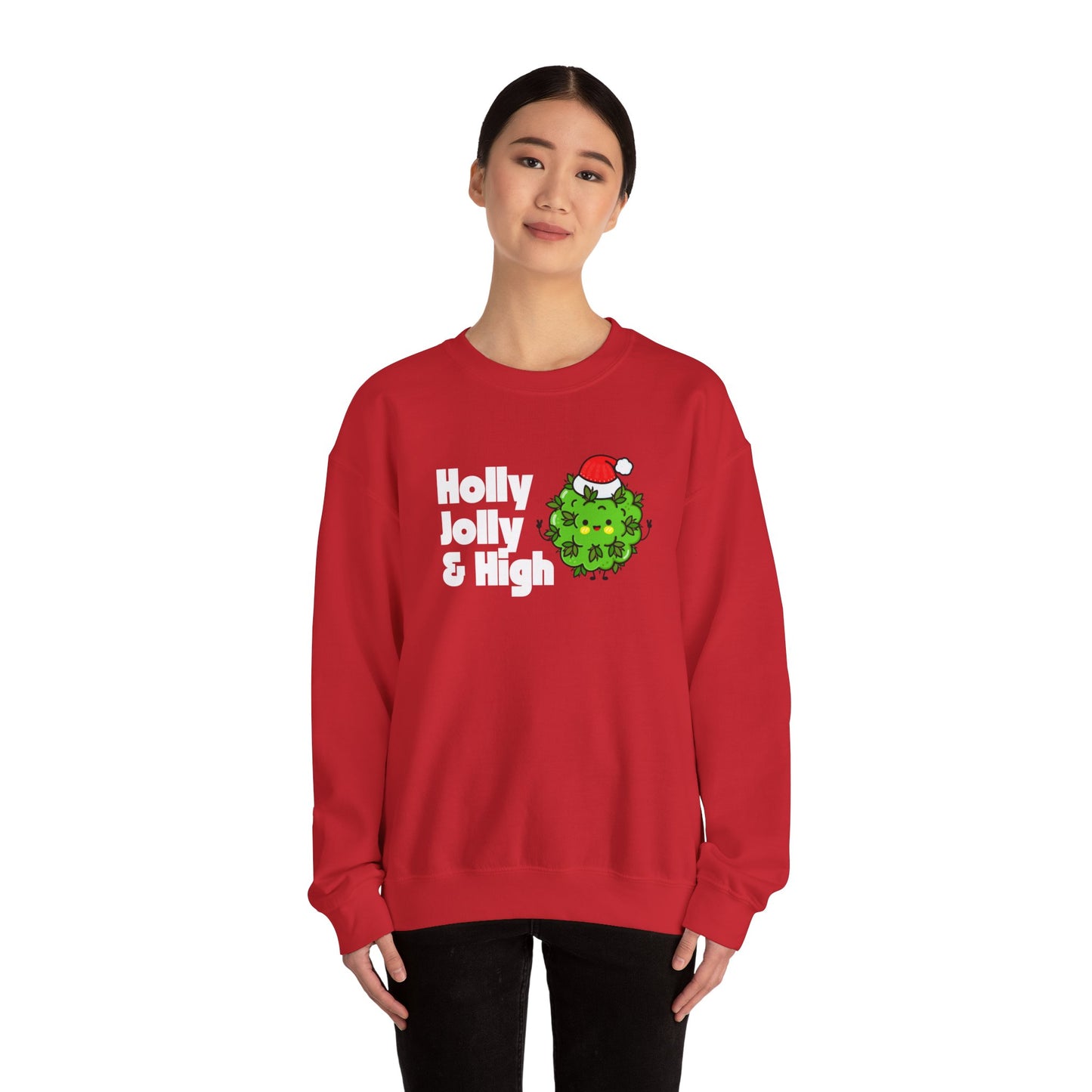 Holly Jolly & High Unisex Crewneck Sweatshirt