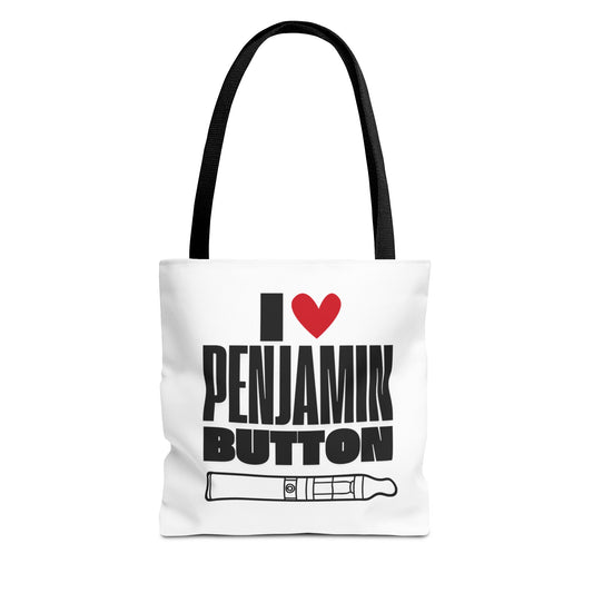 I Love Penjamin Button Tote Bag - Fun and Stylish Eco-Friendly Bag for Fans