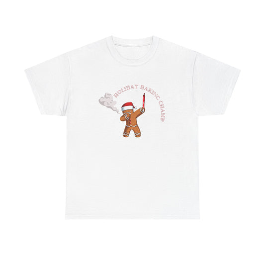 Gingerbread Holiday Baking Champ Unisex Heavy Cotton Tee