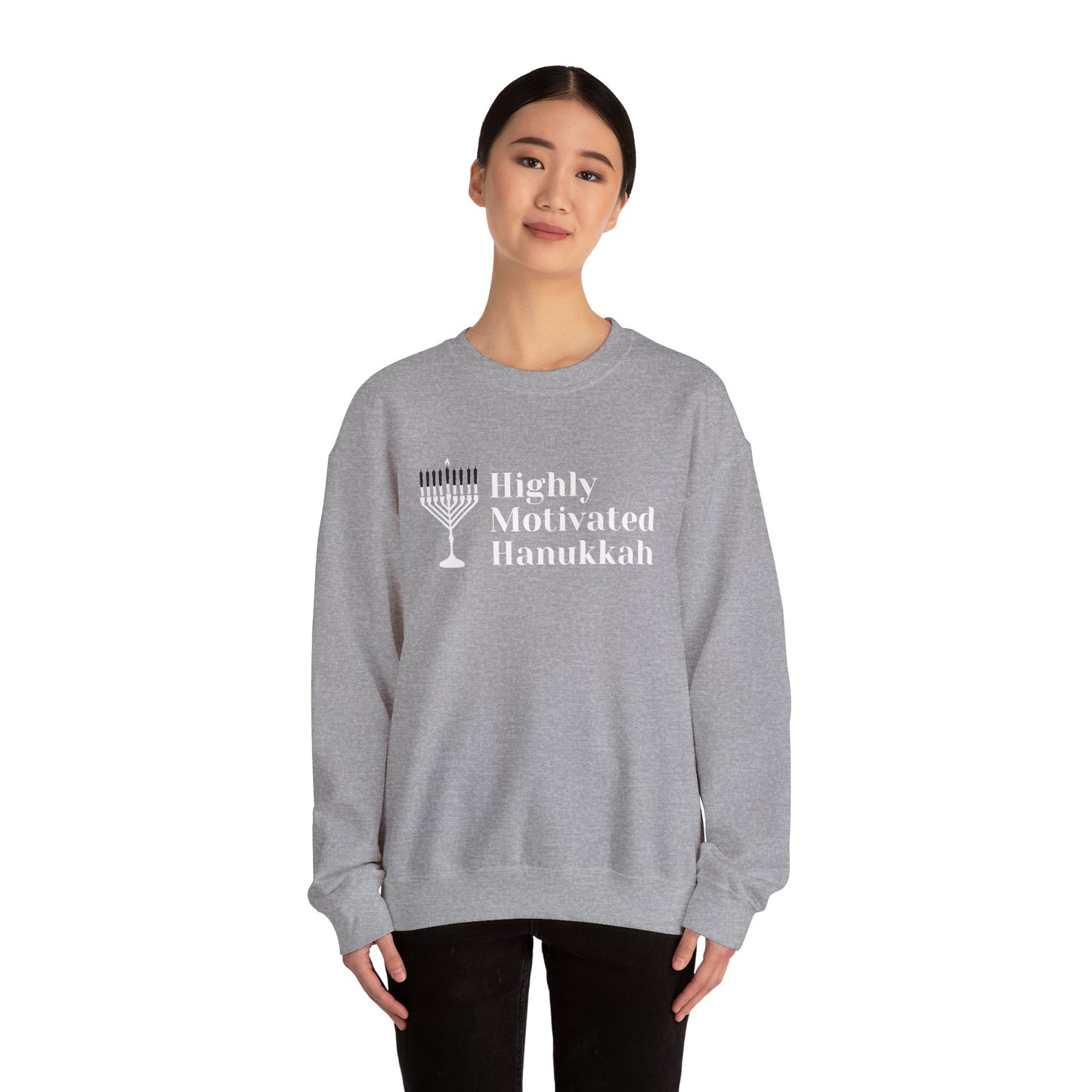 Highly Motivated Hanukkah Crewneck Sweatshirt - Unisex Heavy Blend