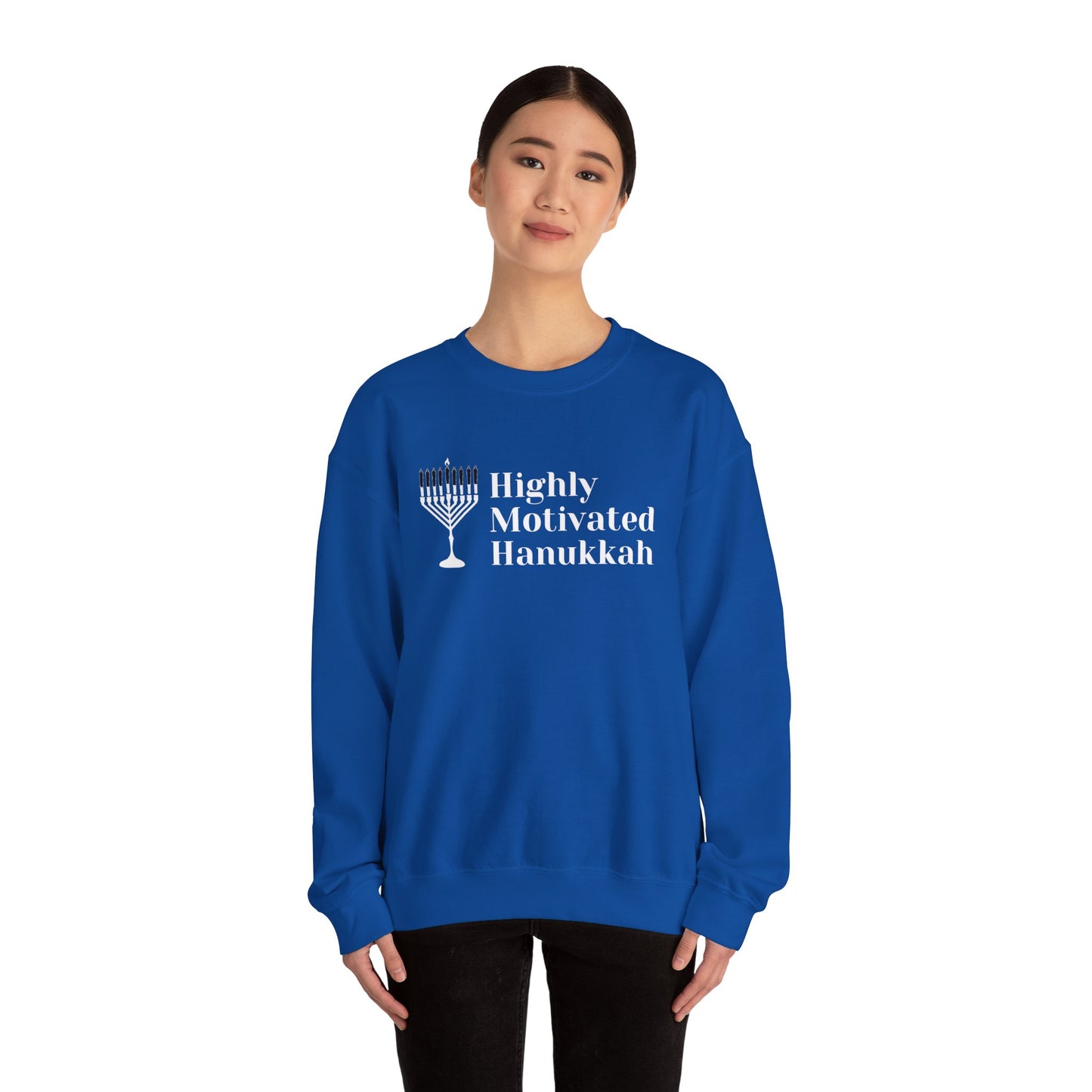 Highly Motivated Hanukkah Crewneck Sweatshirt - Unisex Heavy Blend