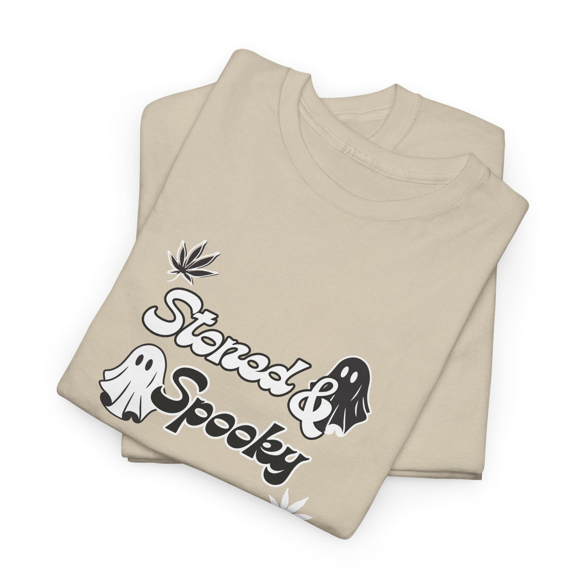 "Stoned & Spooky" Halloween T-Shirt | Retro Ghost Graphic Tee | Funny Spooky Season Shirt | Unisex Fall Streetwear | Highly Motivated Designs