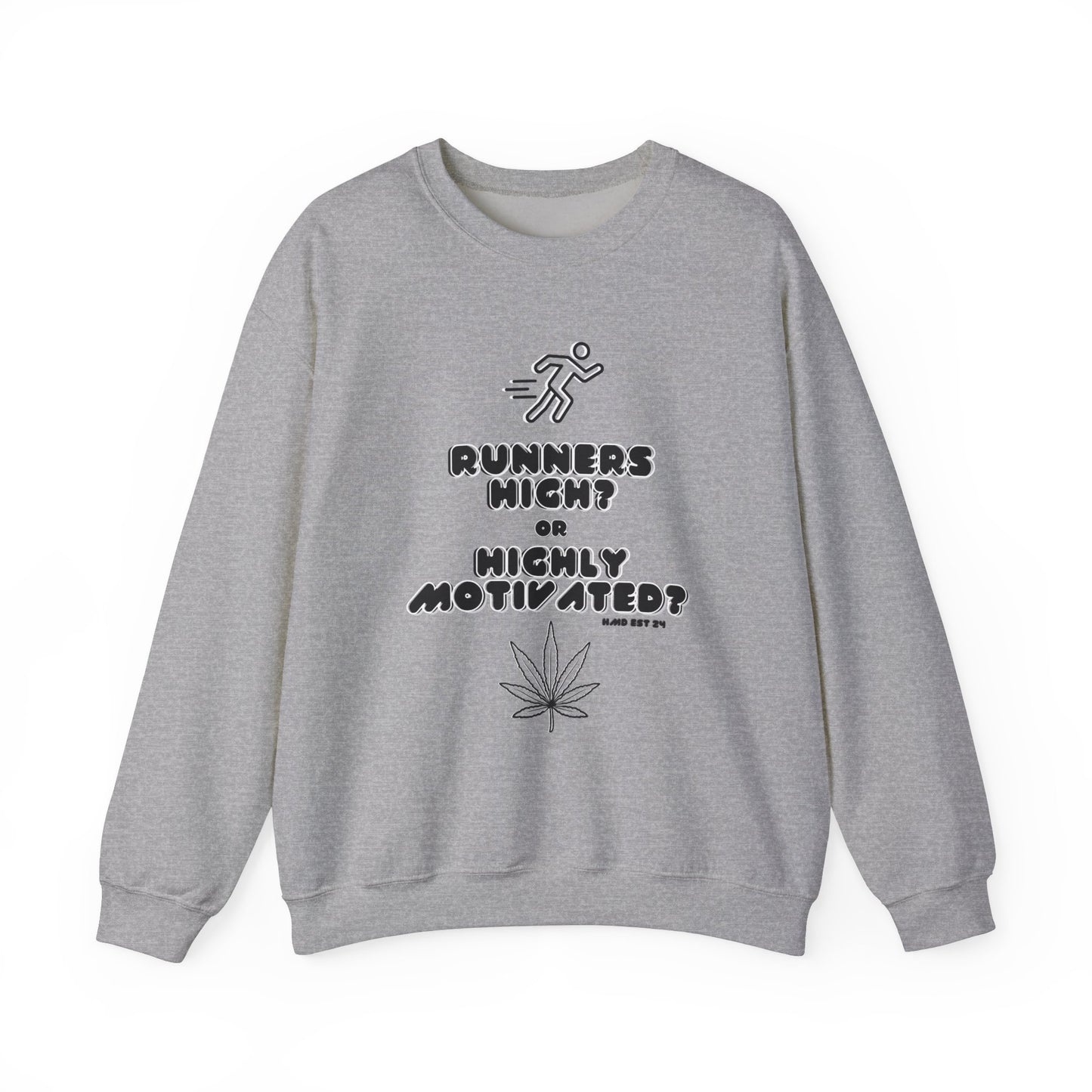 "Runner High?" Unisex Cotton Crewneck Sweatshirt