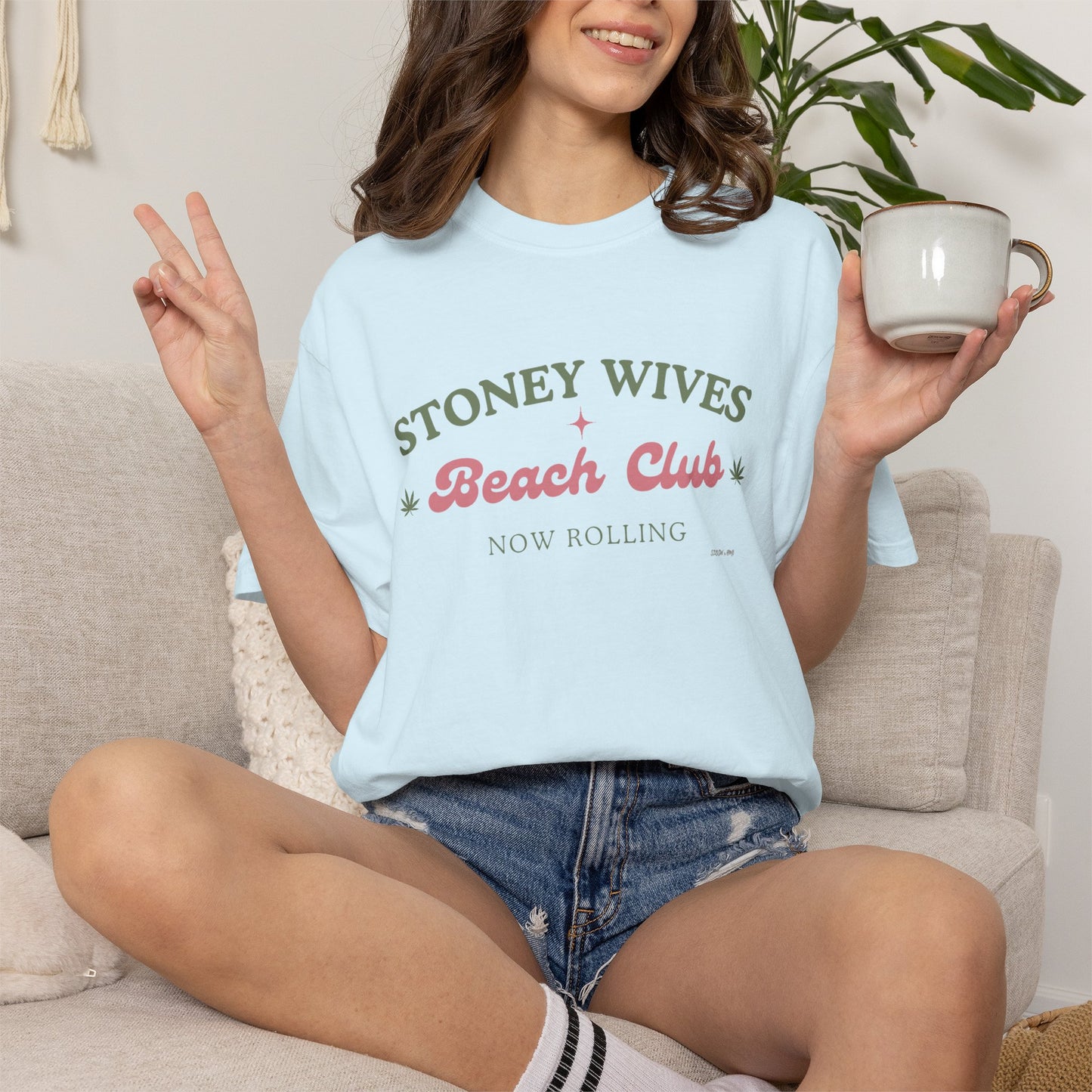 “SLOSW” Stoney Wives Beach Club | Comfort Colors Graphic T-Shirt | The Secret Lives of Stoney Wives Podcast Merch | Retro Summer Tee