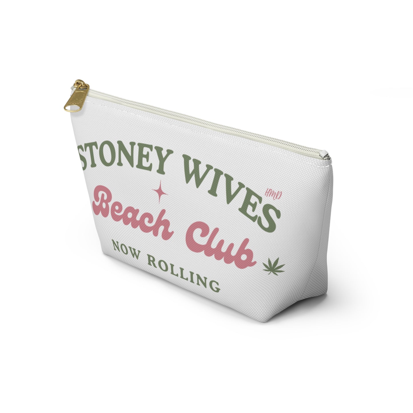 "SLOSW" Stoney Wives Beach Club | Accessory Pouch | The Secret Lives Of Stoney Wives Podcast Merch | Cannabis Sesh Gear Bag | Boho Stoner Zipper Pouch