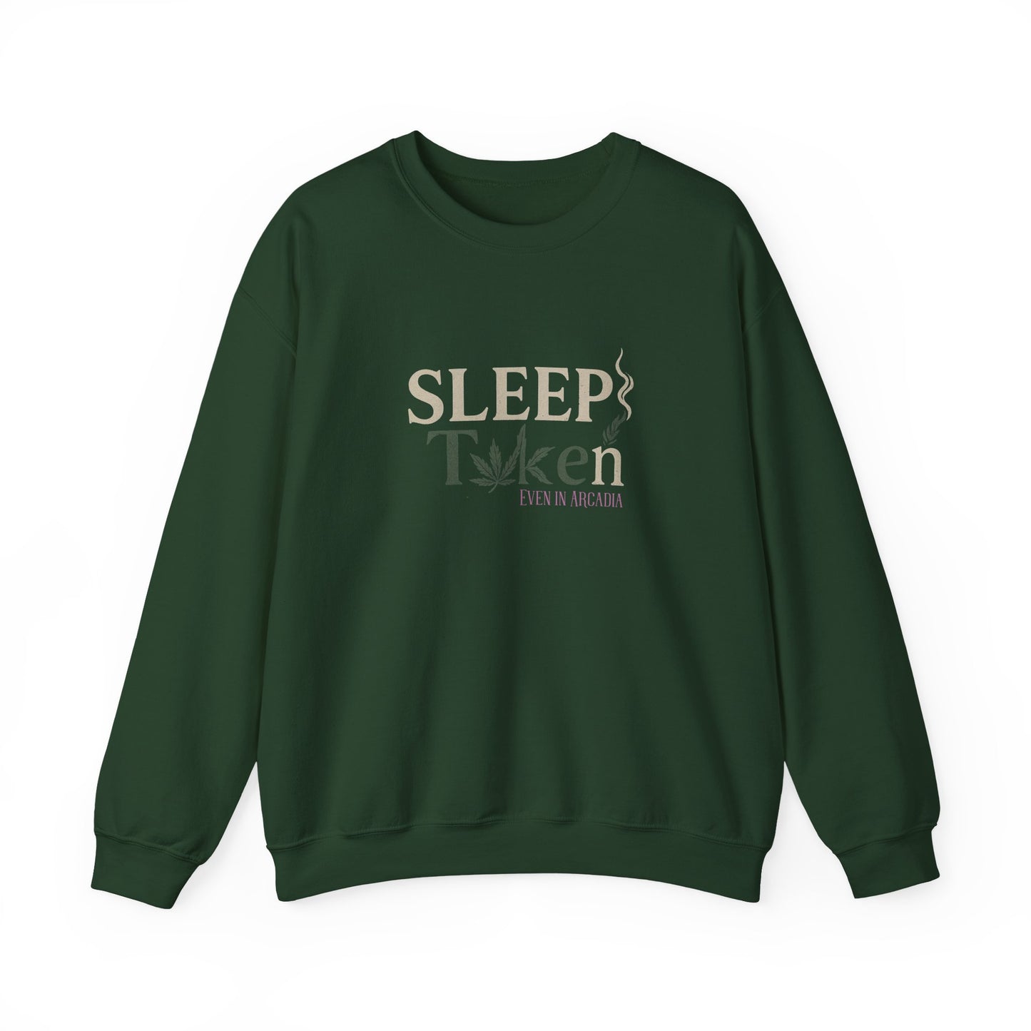 Sleep Token Unisex Heavy Blend™ Crewneck Sweatshirt with Cannabis Design