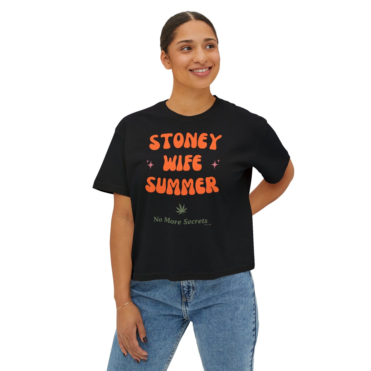 "SLOSW" Stoney Wife Summer Crop Tee | The Secret Lives Of Stoney Wives Podcast Merch | Retro Cropped Boxy Baby Comfort Colors T-Shirt