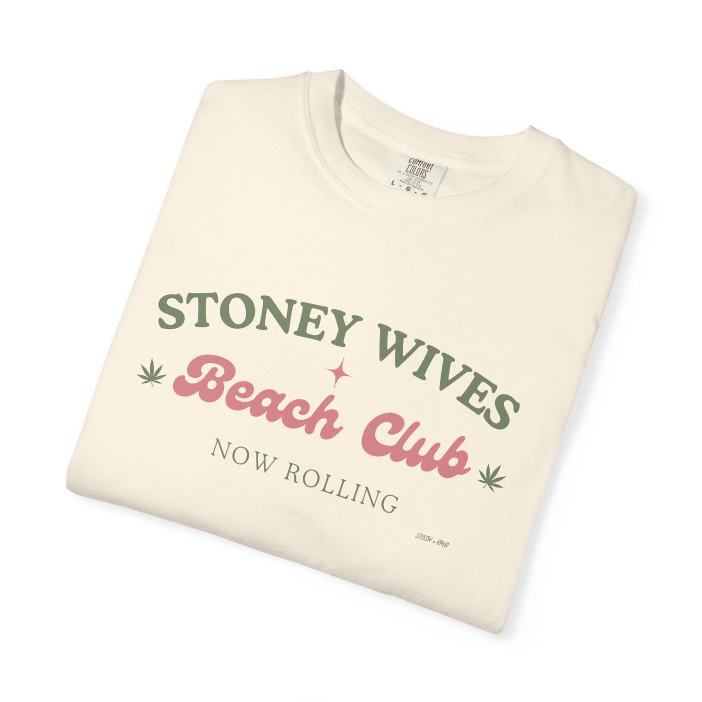 “SLOSW” Stoney Wives Beach Club | Comfort Colors Graphic T-Shirt | The Secret Lives of Stoney Wives Podcast Merch | Retro Summer Tee