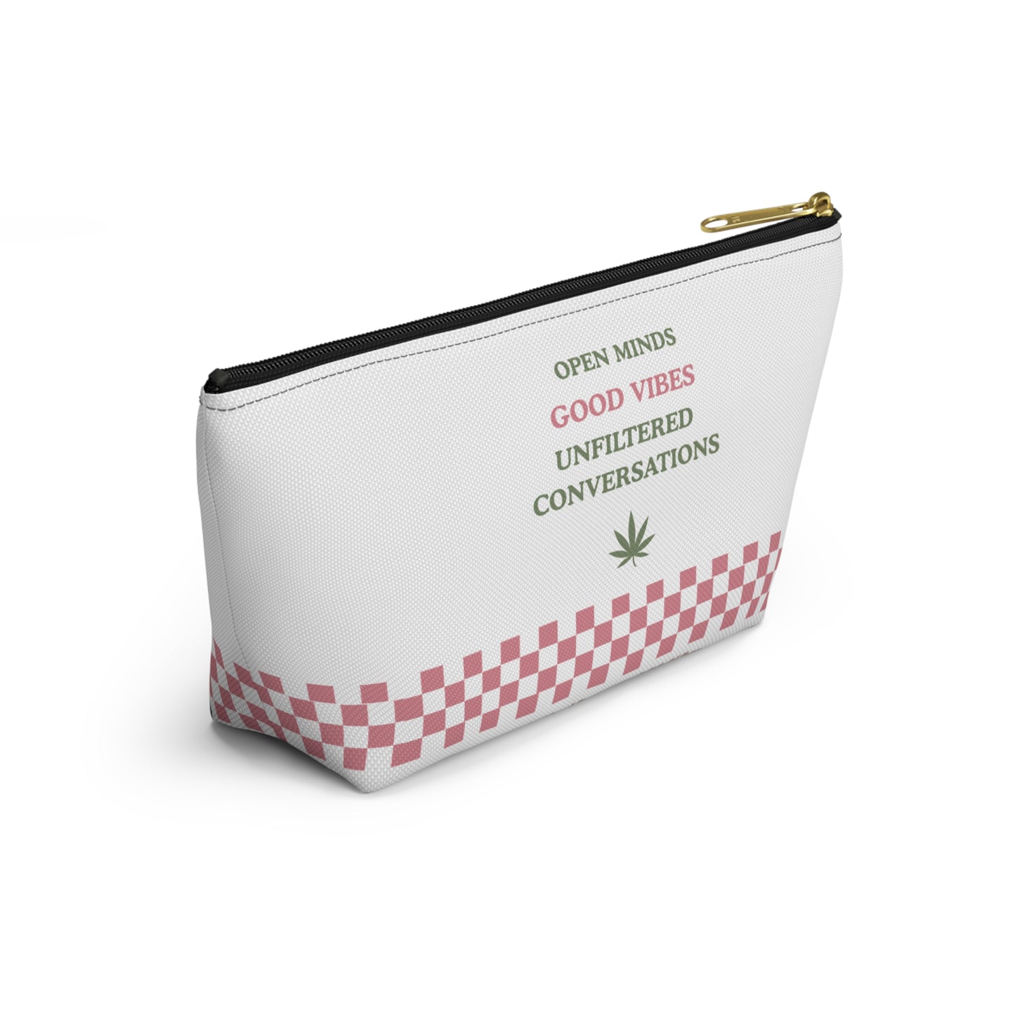 "SLOSW" Unfiltered Conversations Pouch | The Secret Lives Of Stoney Wives Podcast Merch | Pink Checkerboard Weed Accessory Bag