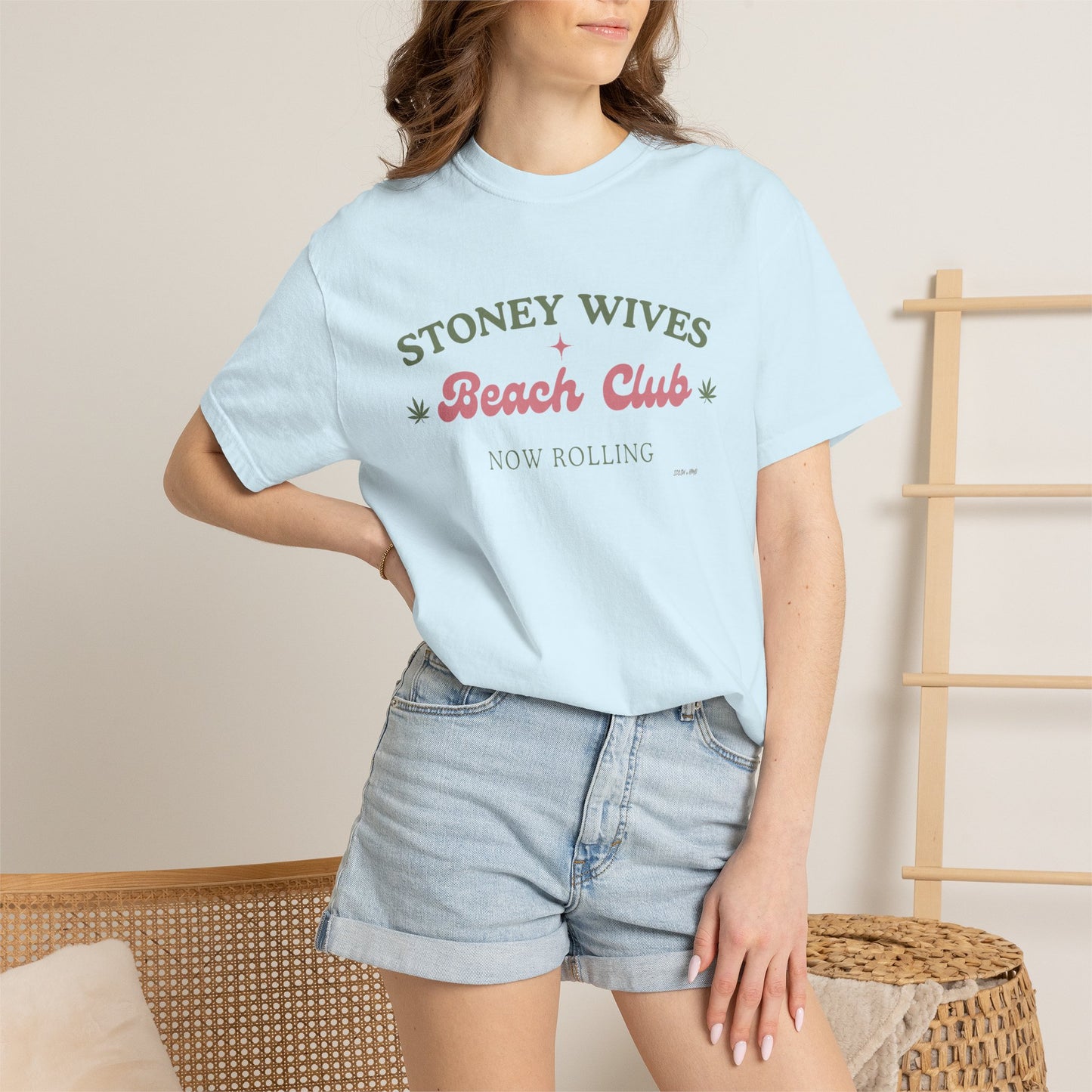 “SLOSW” Stoney Wives Beach Club | Comfort Colors Graphic T-Shirt | The Secret Lives of Stoney Wives Podcast Merch | Retro Summer Tee