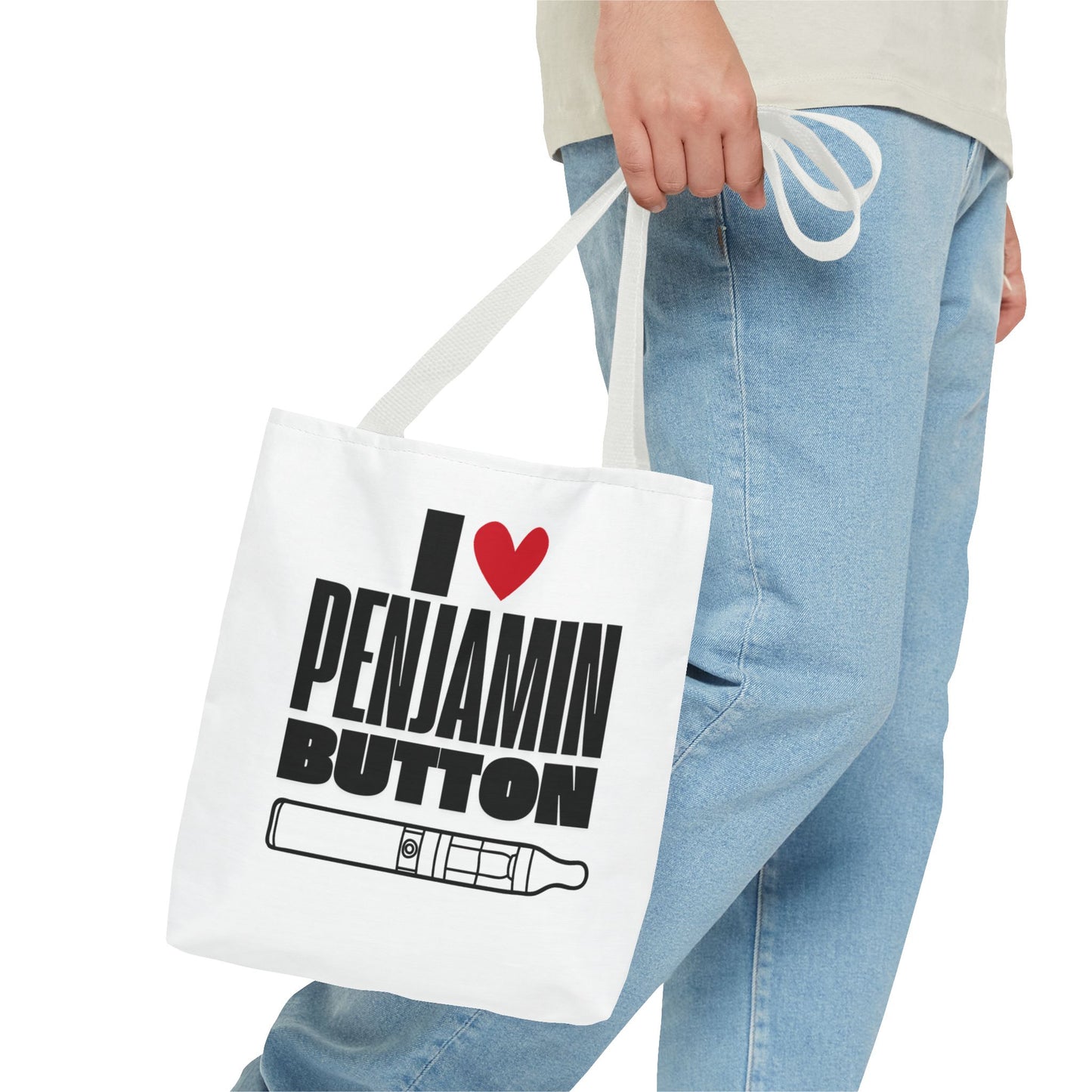 I Love Penjamin Button Tote Bag - Fun and Stylish Eco-Friendly Bag for Fans