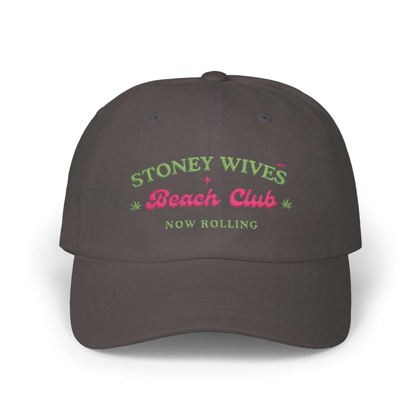 "SLOSW" Stoney Wives Beach Club Dad Hat | Embroidered Podcast Merch Baseball Cap | The Secret Lives of Stoney Wives | Vintage Cotton Golf Cap | Golf Course Casual Wear