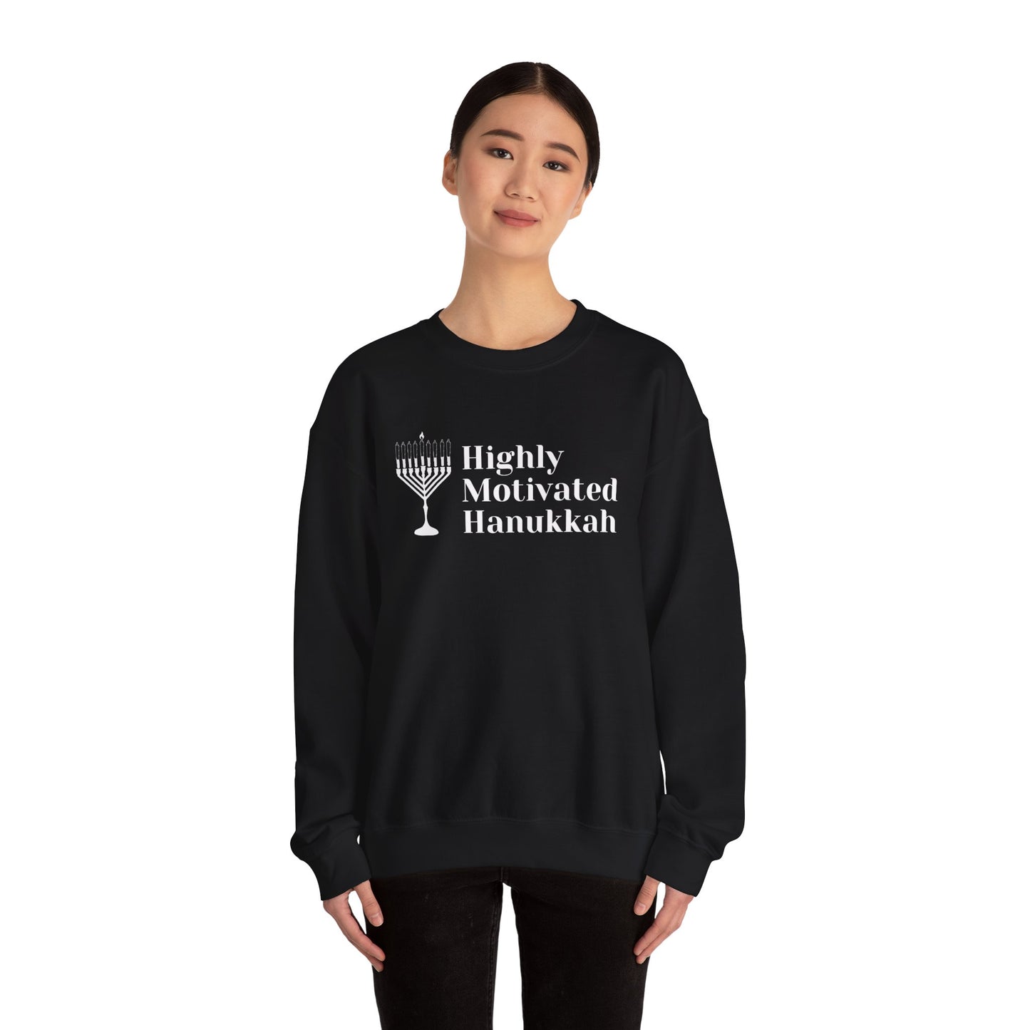 Highly Motivated Hanukkah Crewneck Sweatshirt - Unisex Heavy Blend