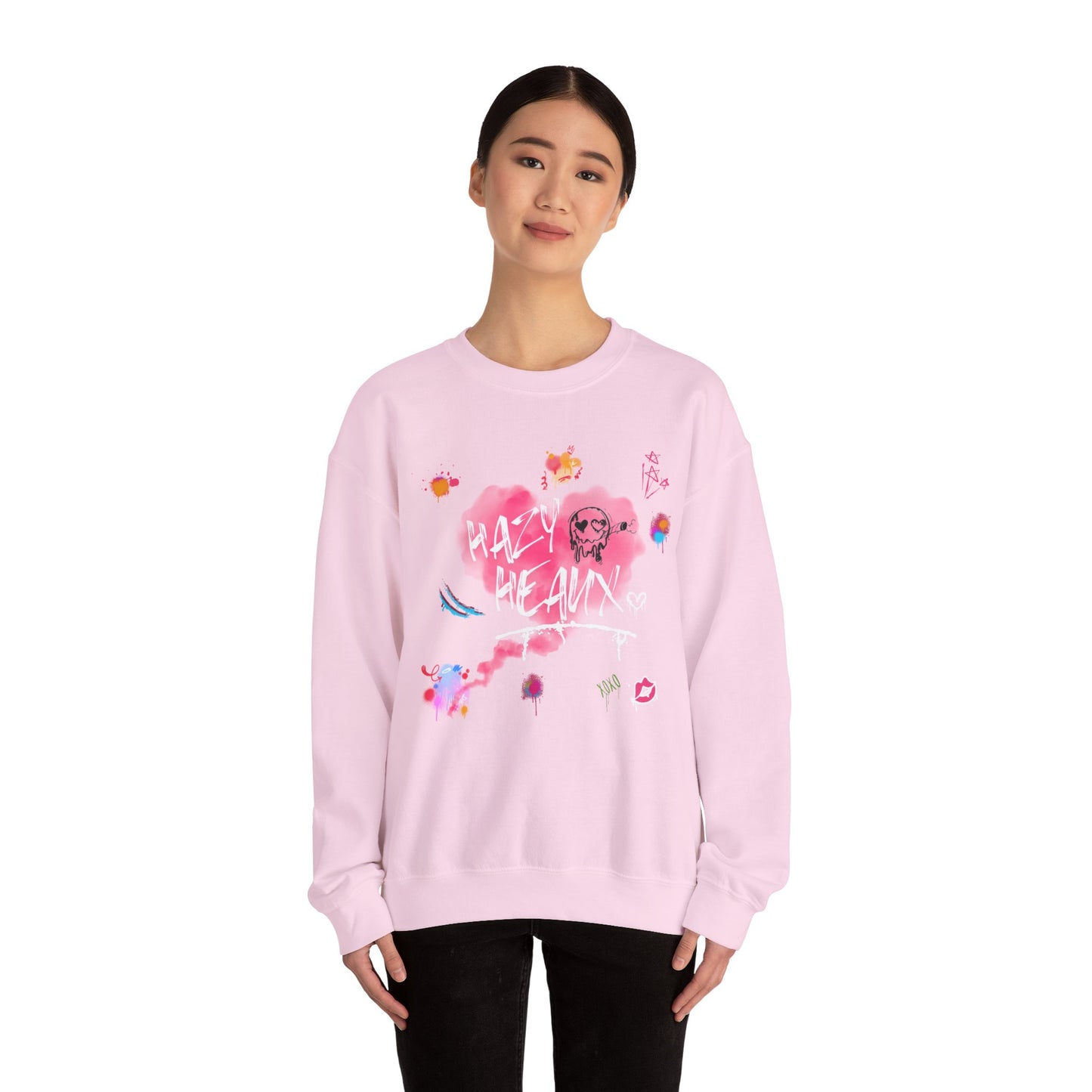 Graffiti Crewneck Sweatshirt - 'Hazy Heaux' Urban Style - Unisex Heavy Blend™