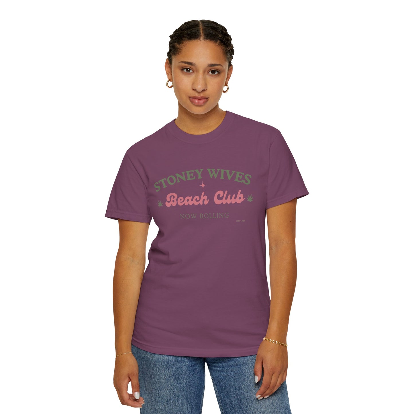 “SLOSW” Stoney Wives Beach Club | Comfort Colors Graphic T-Shirt | The Secret Lives of Stoney Wives Podcast Merch | Retro Summer Tee