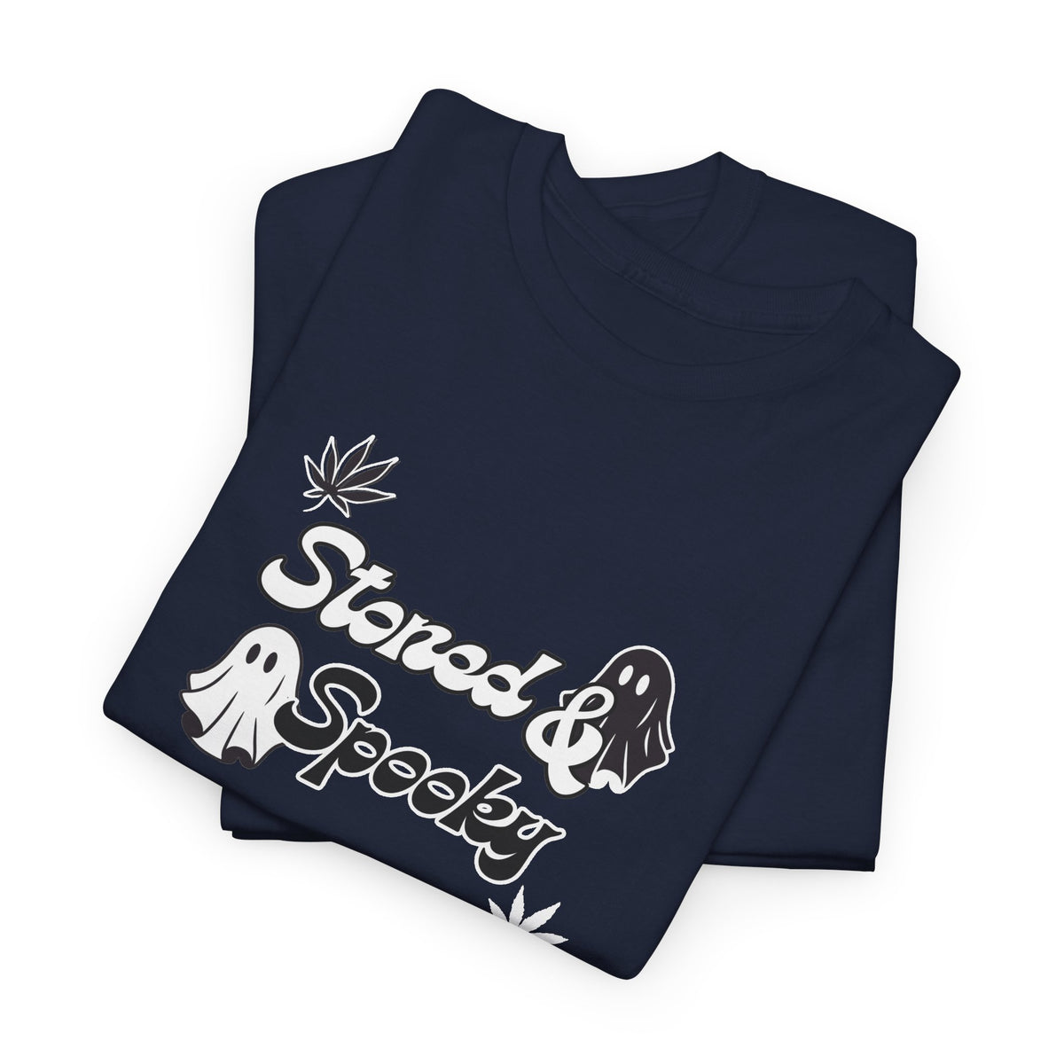 "Stoned & Spooky" Halloween T-Shirt | Retro Ghost Graphic Tee | Funny Spooky Season Shirt | Unisex Fall Streetwear | Highly Motivated Designs