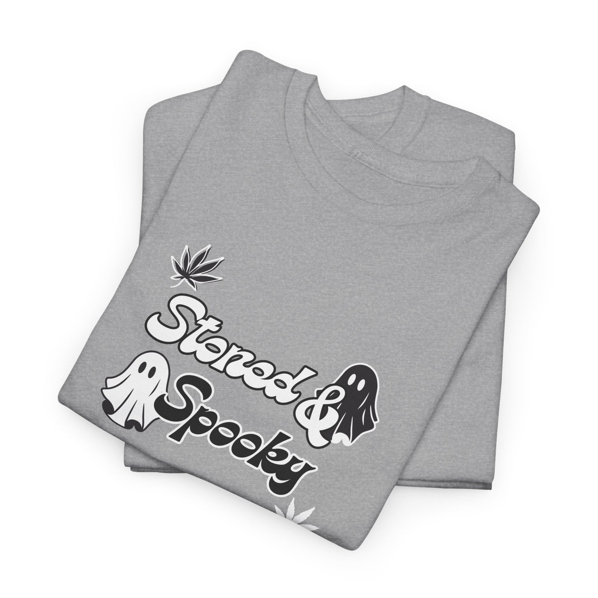 "Stoned & Spooky" Halloween T-Shirt | Retro Ghost Graphic Tee | Funny Spooky Season Shirt | Unisex Fall Streetwear | Highly Motivated Designs