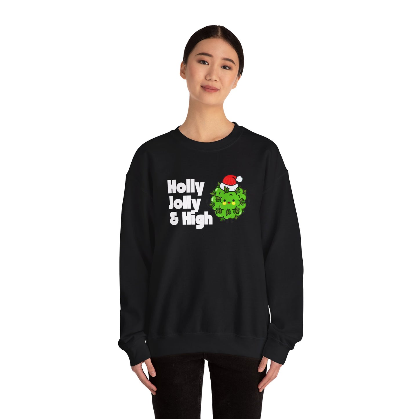 Holly Jolly & High Unisex Crewneck Sweatshirt