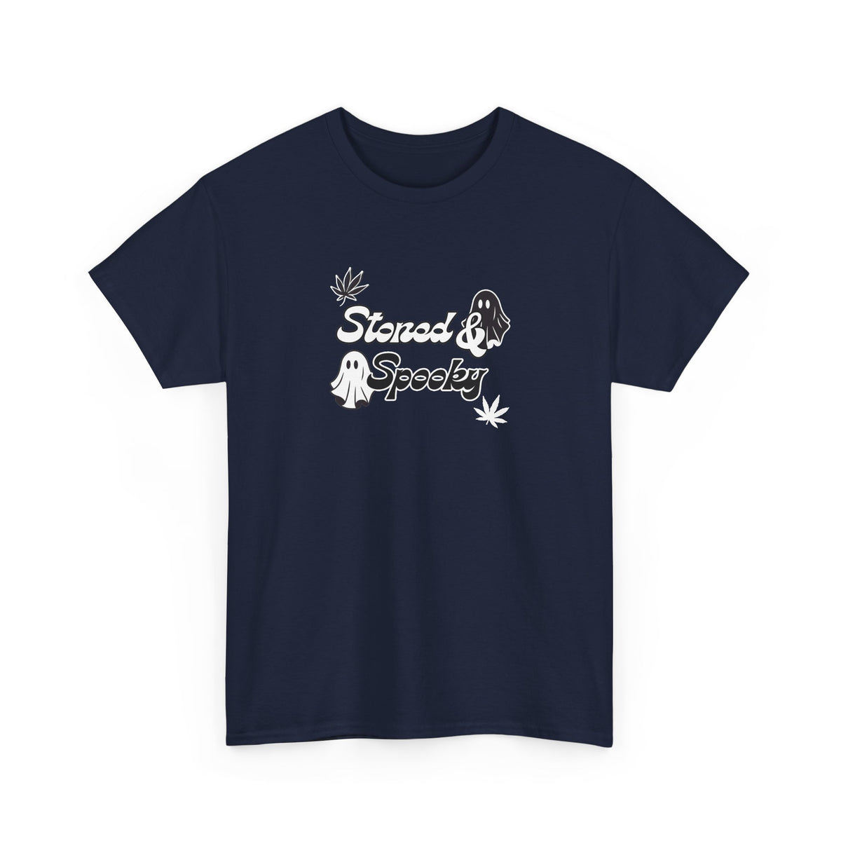 "Stoned & Spooky" Halloween T-Shirt | Retro Ghost Graphic Tee | Funny Spooky Season Shirt | Unisex Fall Streetwear | Highly Motivated Designs