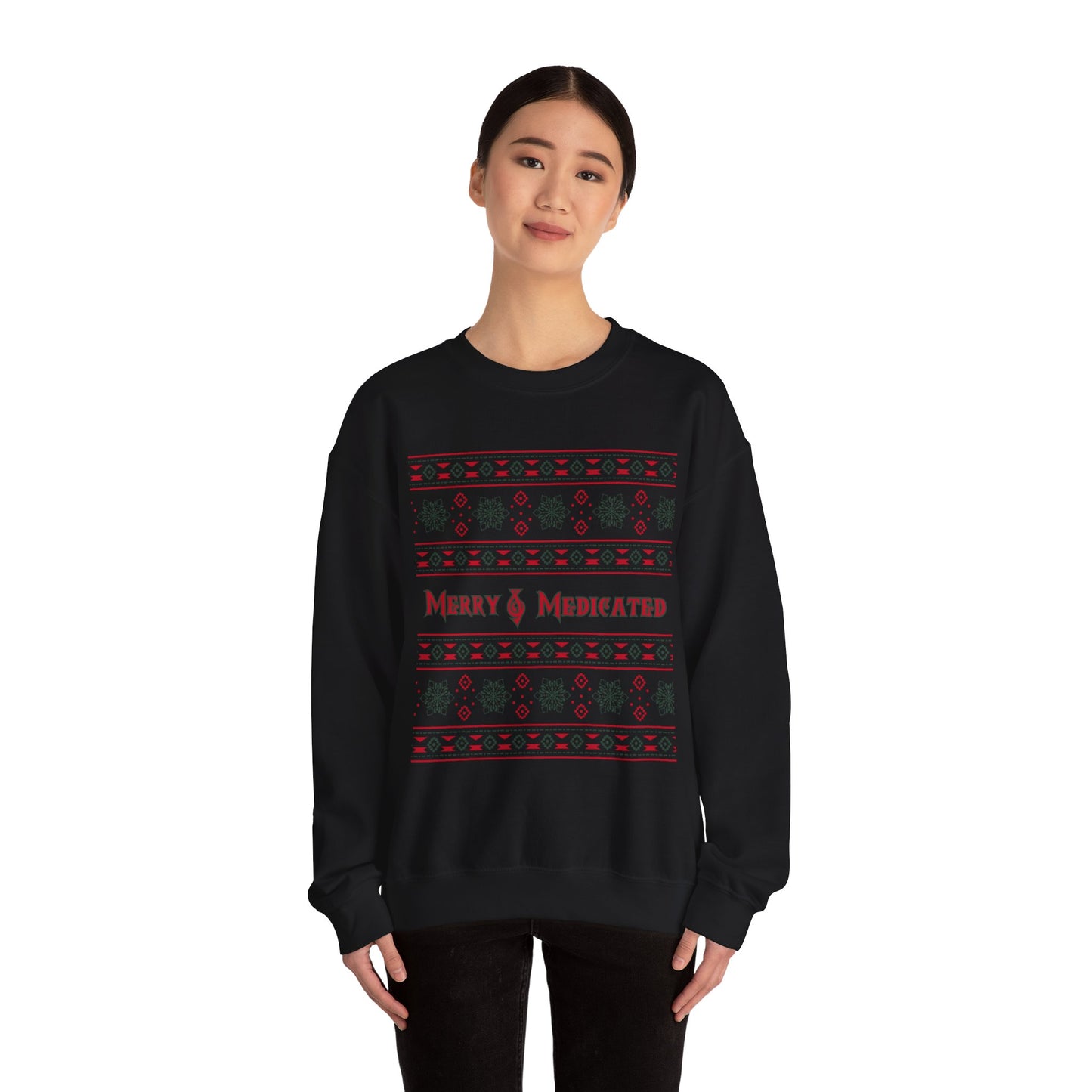 Merry & Medicated Unisex Crewneck Sweatshirt - Cozy Holiday Comfort