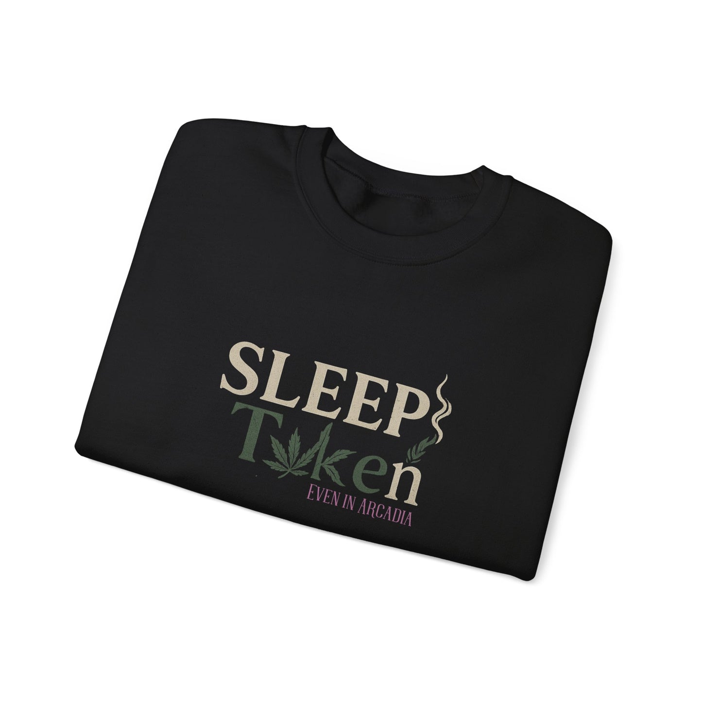 Sleep Token Unisex Heavy Blend™ Crewneck Sweatshirt with Cannabis Design