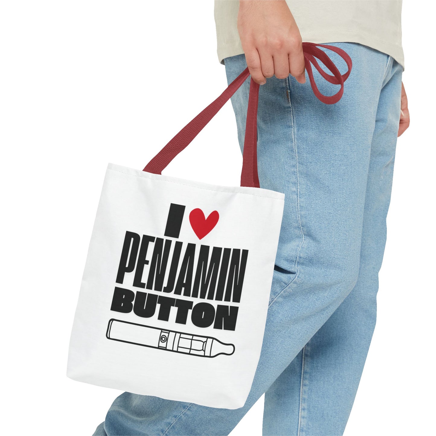 I Love Penjamin Button Tote Bag - Fun and Stylish Eco-Friendly Bag for Fans