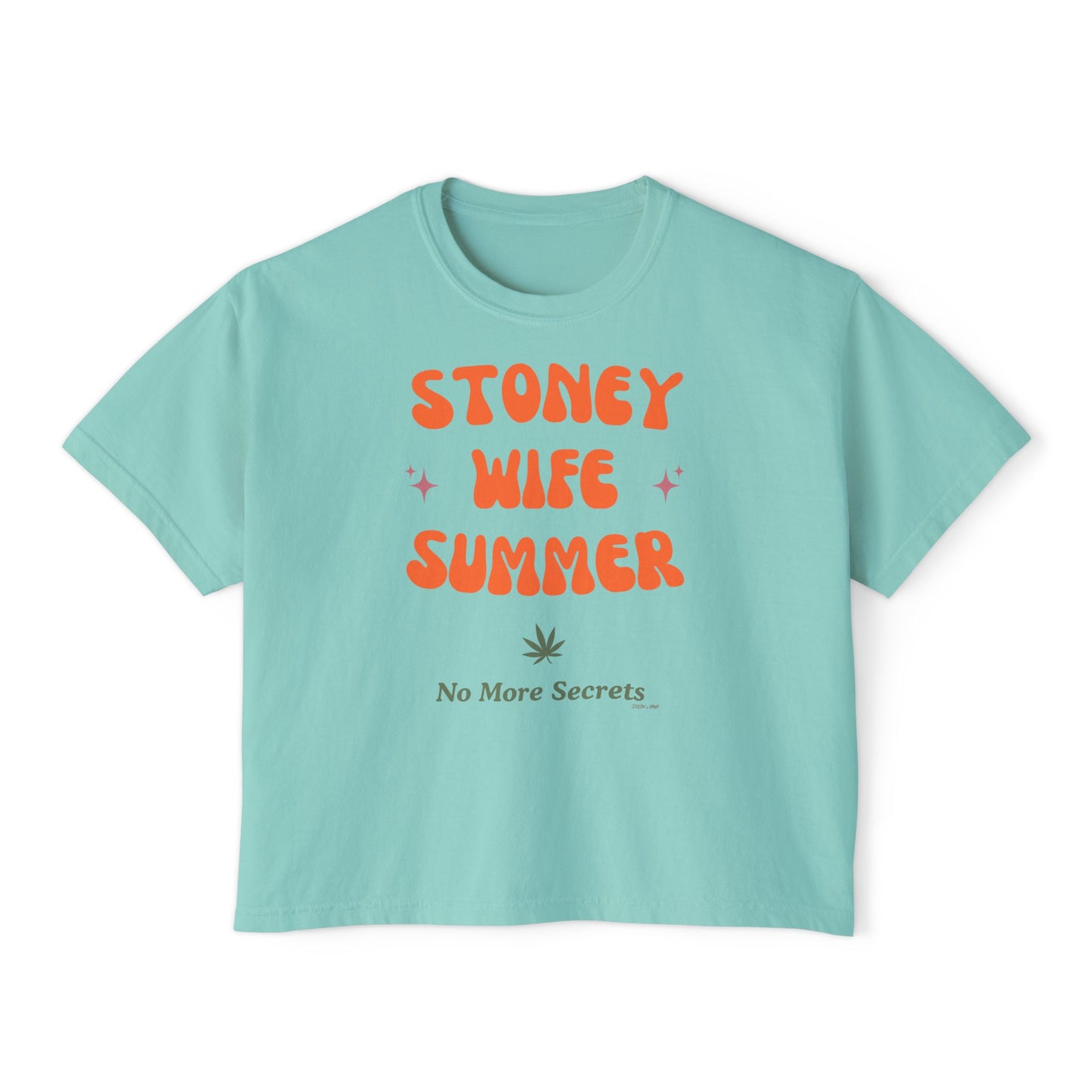 "SLOSW" Stoney Wife Summer Crop Tee | The Secret Lives Of Stoney Wives Podcast Merch | Retro Cropped Boxy Baby Comfort Colors T-Shirt