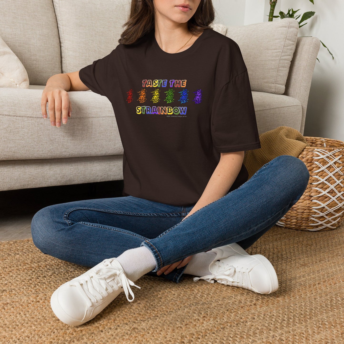 "PRIDE" Taste The Strainbow T-Shirt | Rainbow Graphic Tee | Colorful LGBTQIA+ Pride Shirt | Retro Festival Streetwear | Highly Motivated Designs