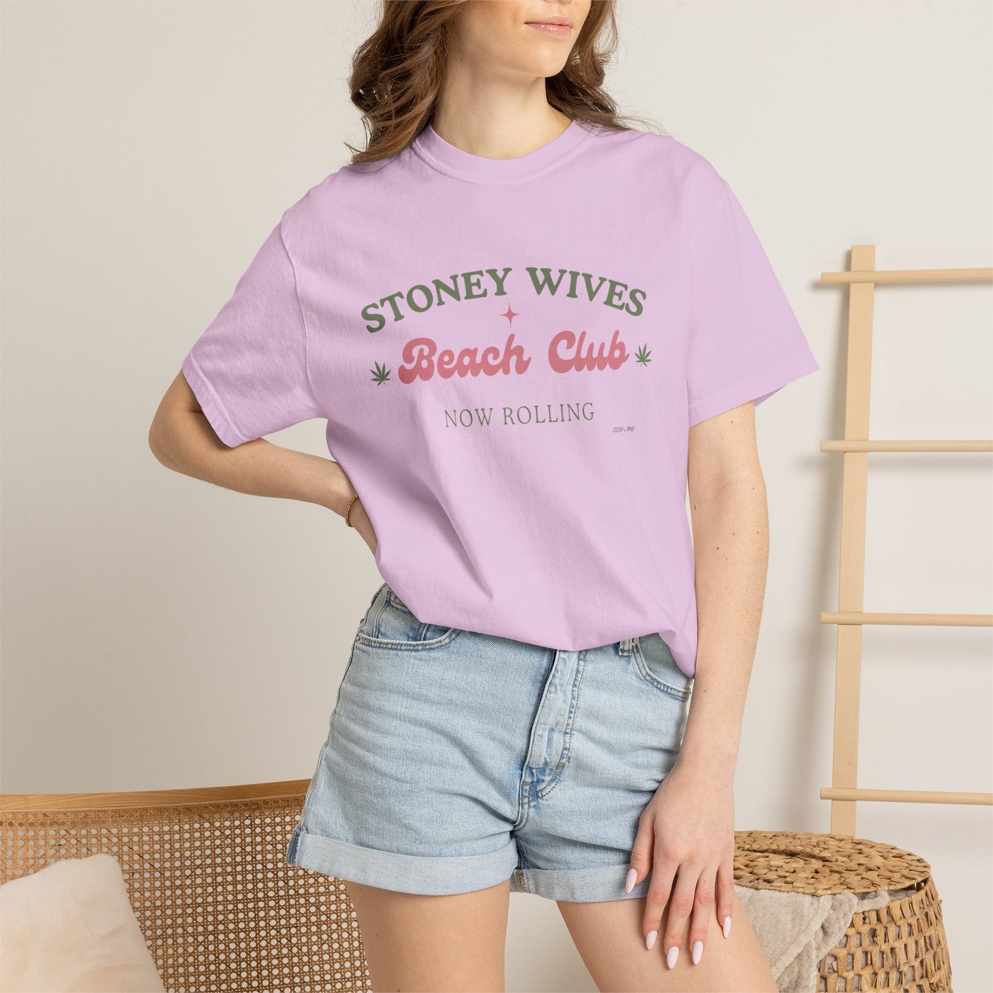 “SLOSW” Stoney Wives Beach Club | Comfort Colors Graphic T-Shirt | The Secret Lives of Stoney Wives Podcast Merch | Retro Summer Tee