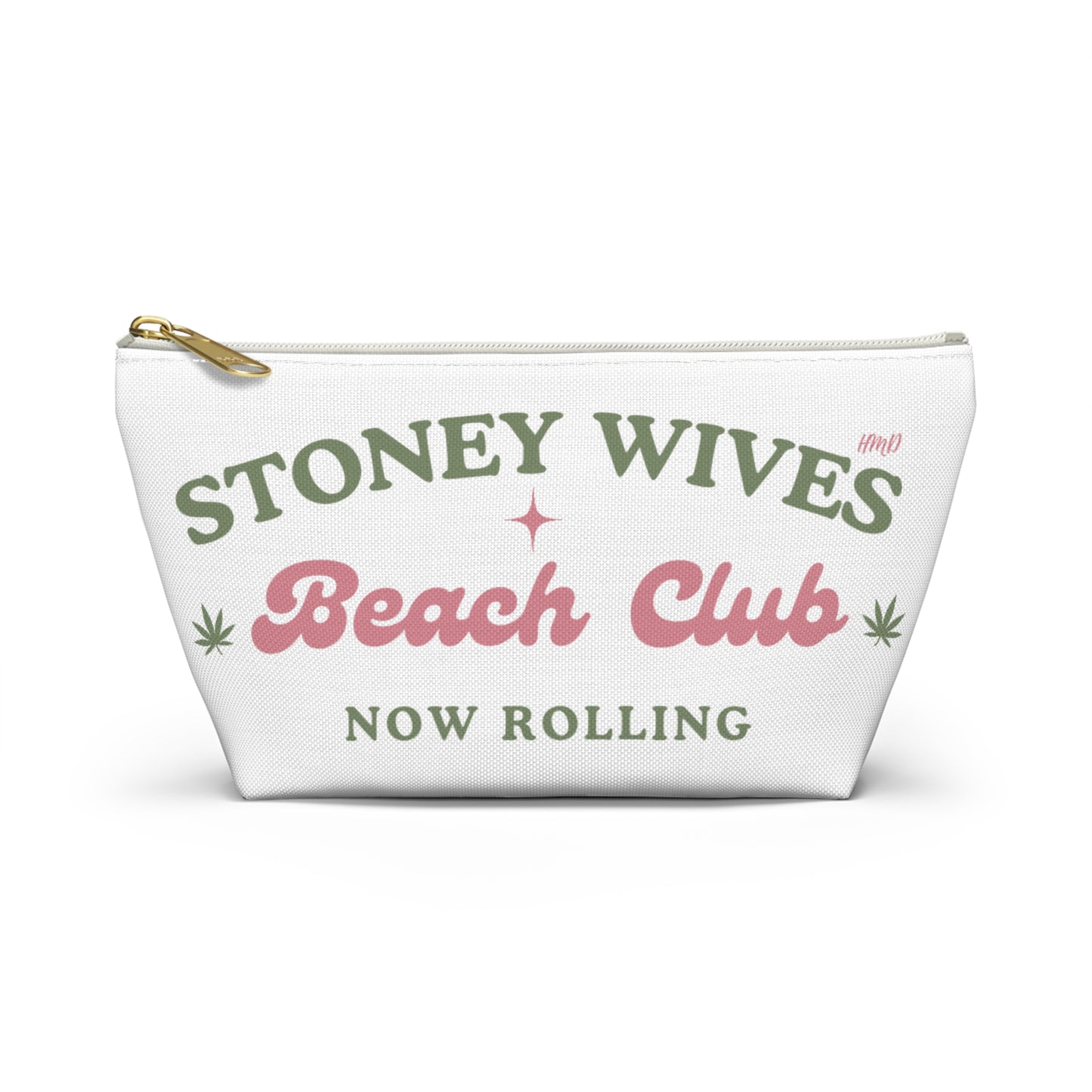 "SLOSW" Stoney Wives Beach Club | Accessory Pouch | The Secret Lives Of Stoney Wives Podcast Merch | Cannabis Sesh Gear Bag | Boho Stoner Zipper Pouch