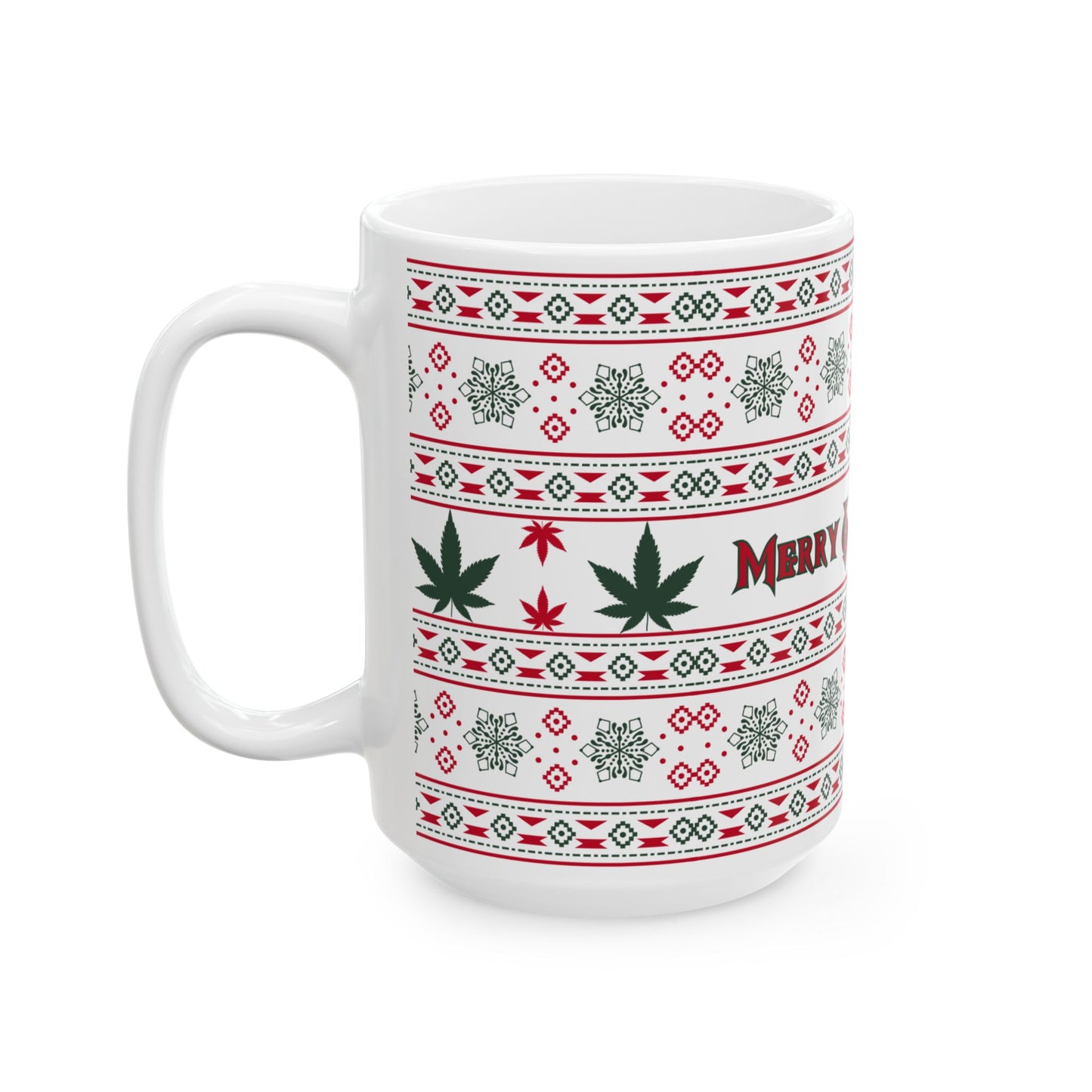 Merry & Medicated Holiday Ceramic Mug - Fun Festive Drinkware