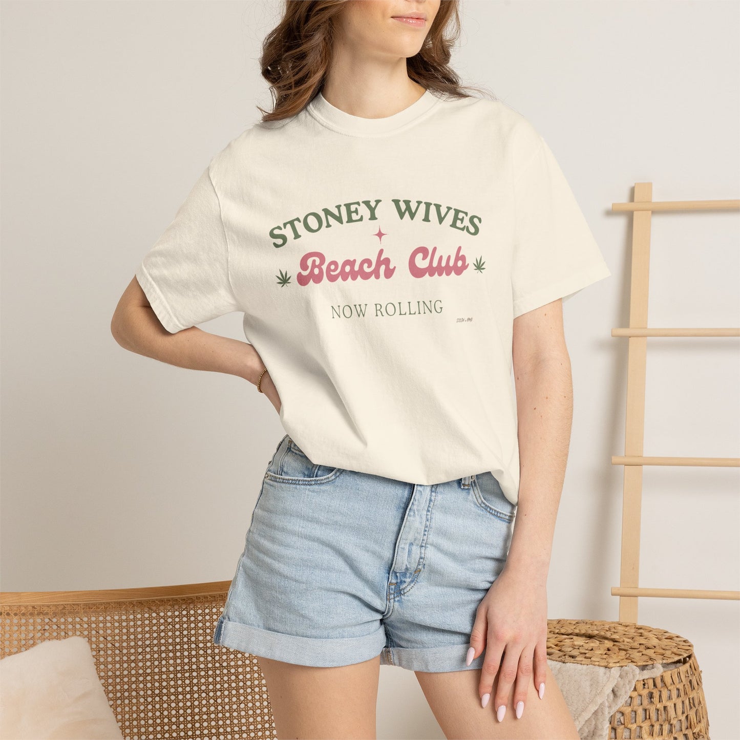 “SLOSW” Stoney Wives Beach Club | Comfort Colors Graphic T-Shirt | The Secret Lives of Stoney Wives Podcast Merch | Retro Summer Tee