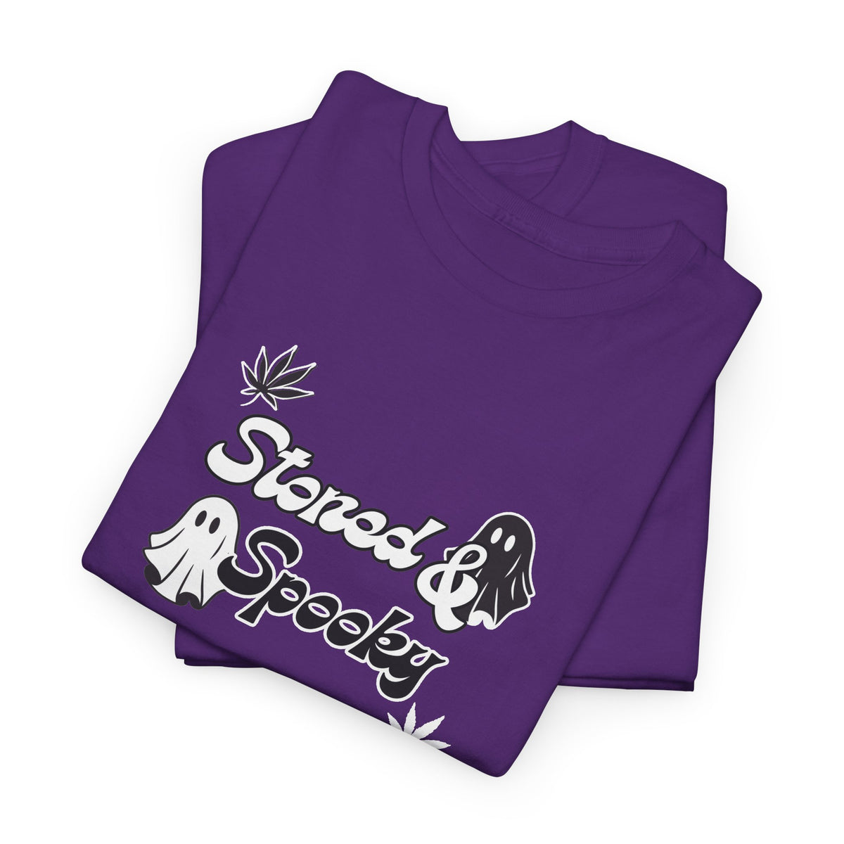 "Stoned & Spooky" Halloween T-Shirt | Retro Ghost Graphic Tee | Funny Spooky Season Shirt | Unisex Fall Streetwear | Highly Motivated Designs