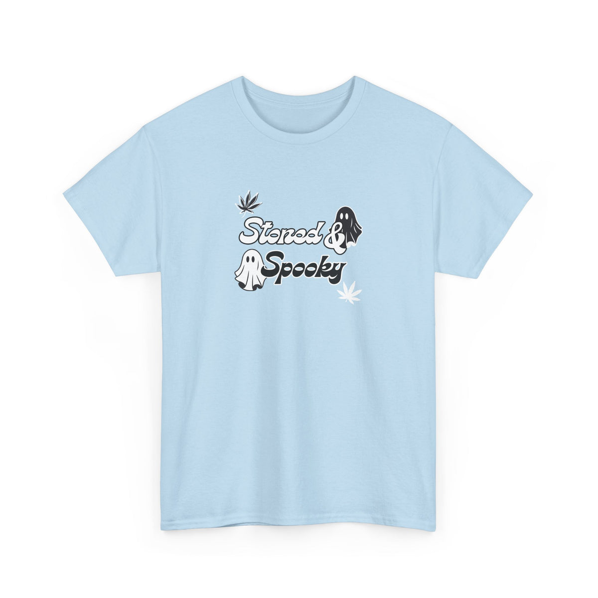 "Stoned & Spooky" Halloween T-Shirt | Retro Ghost Graphic Tee | Funny Spooky Season Shirt | Unisex Fall Streetwear | Highly Motivated Designs