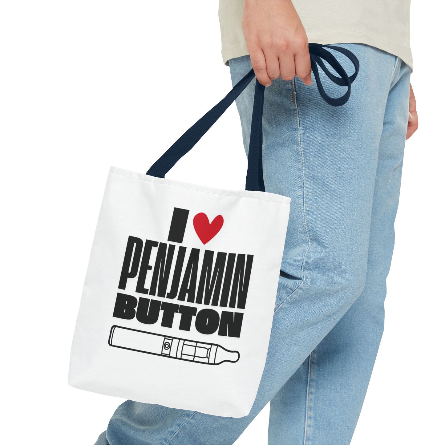 I Love Penjamin Button Tote Bag - Fun and Stylish Eco-Friendly Bag for Fans