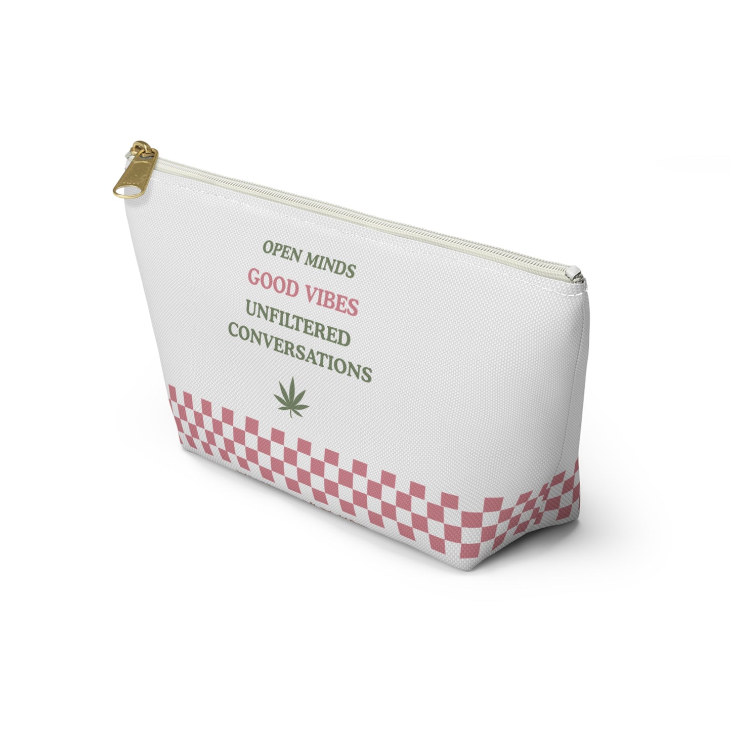 "SLOSW" Unfiltered Conversations Pouch | The Secret Lives Of Stoney Wives Podcast Merch | Pink Checkerboard Weed Accessory Bag