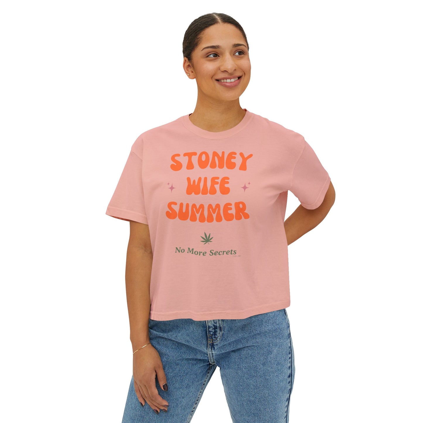 "SLOSW" Stoney Wife Summer Crop Tee | The Secret Lives Of Stoney Wives Podcast Merch | Retro Cropped Boxy Baby Comfort Colors T-Shirt