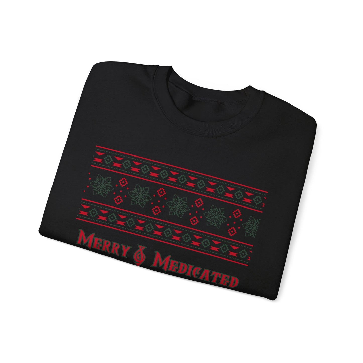 Merry & Medicated Unisex Crewneck Sweatshirt - Cozy Holiday Comfort