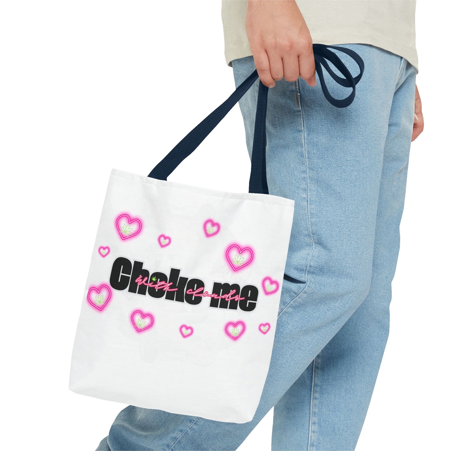 Choke Me with Clouds Tote Bag - Cute Heart Design for Trendy Fashion Lovers