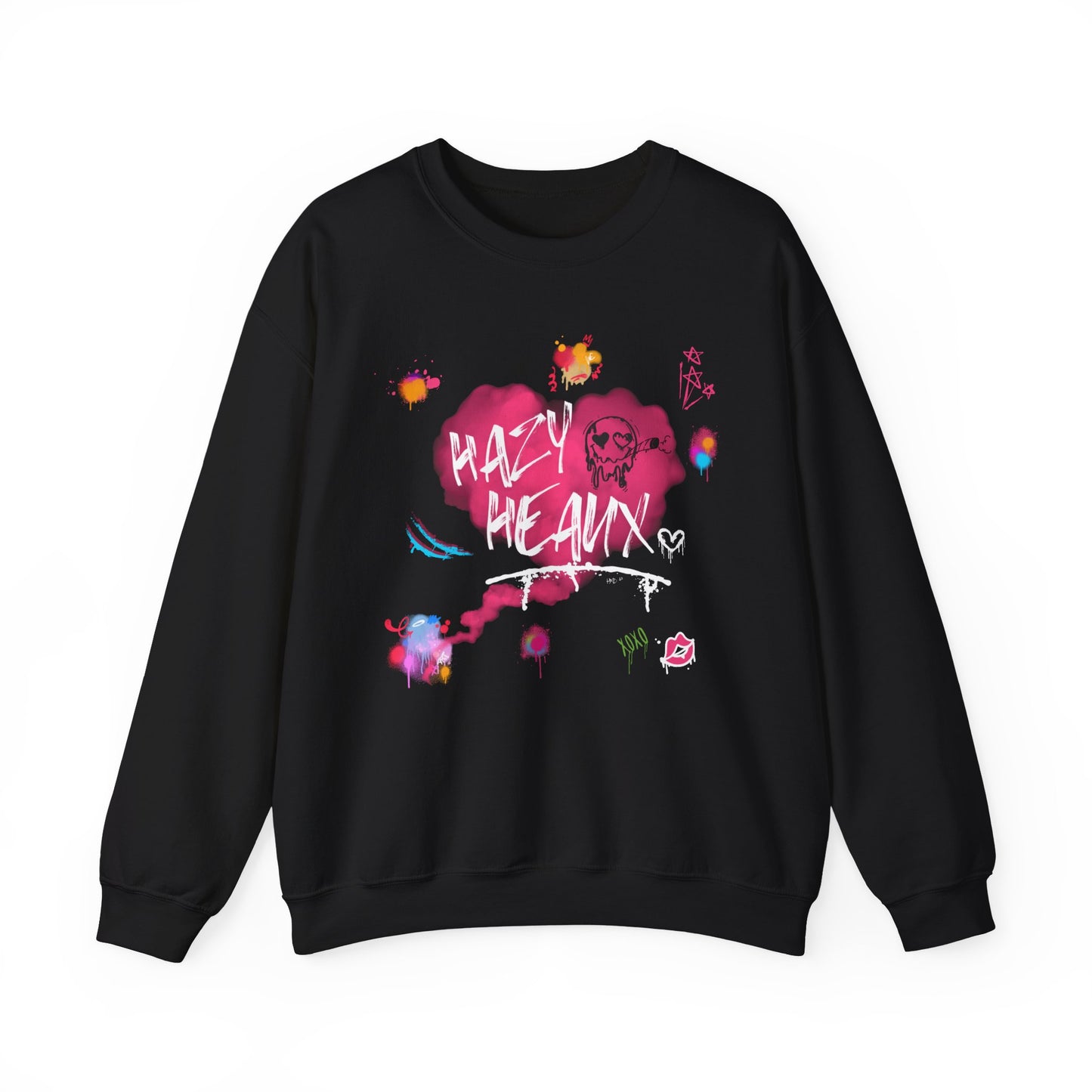 Graffiti Crewneck Sweatshirt - 'Hazy Heaux' Urban Style - Unisex Heavy Blend™