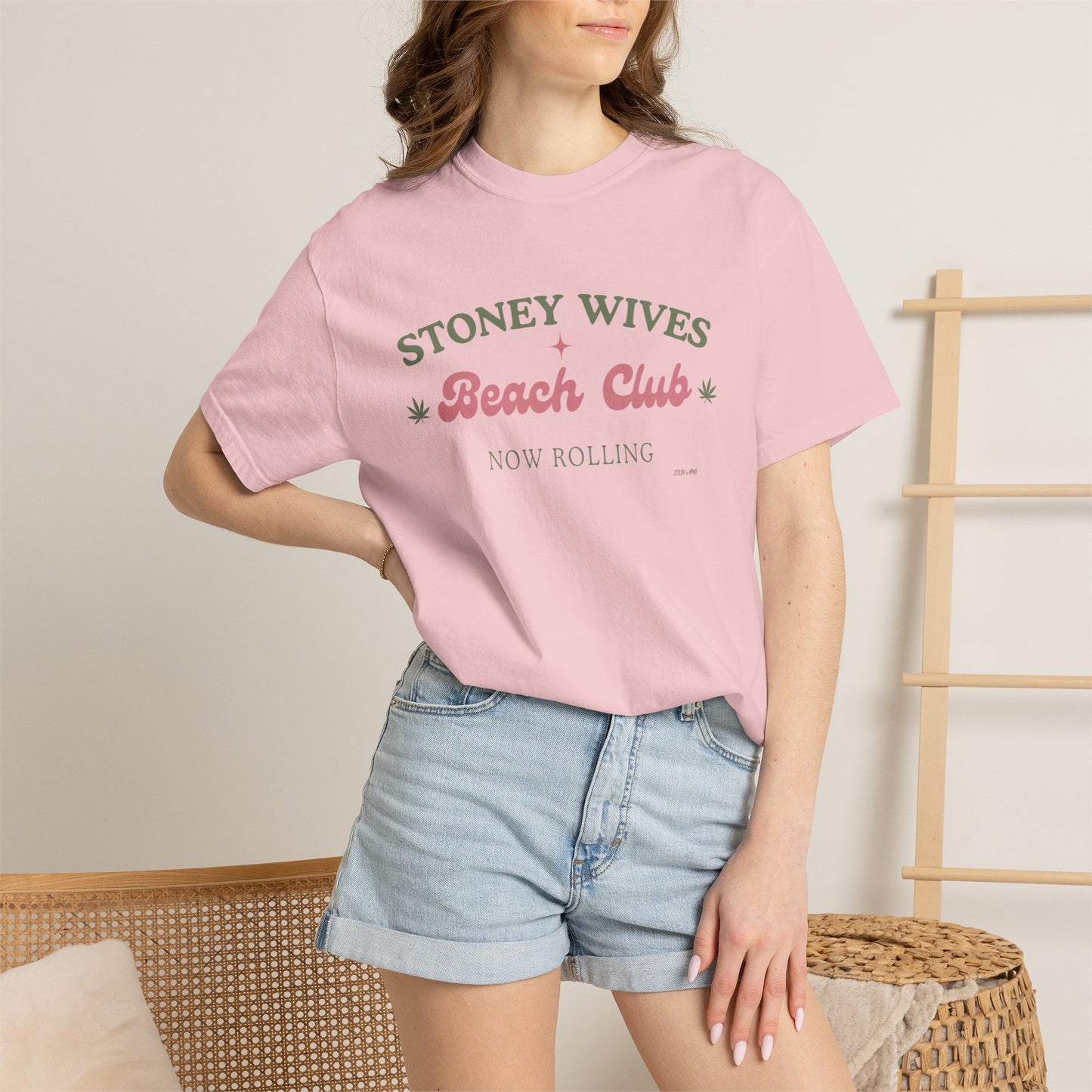 “SLOSW” Stoney Wives Beach Club | Comfort Colors Graphic T-Shirt | The Secret Lives of Stoney Wives Podcast Merch | Retro Summer Tee
