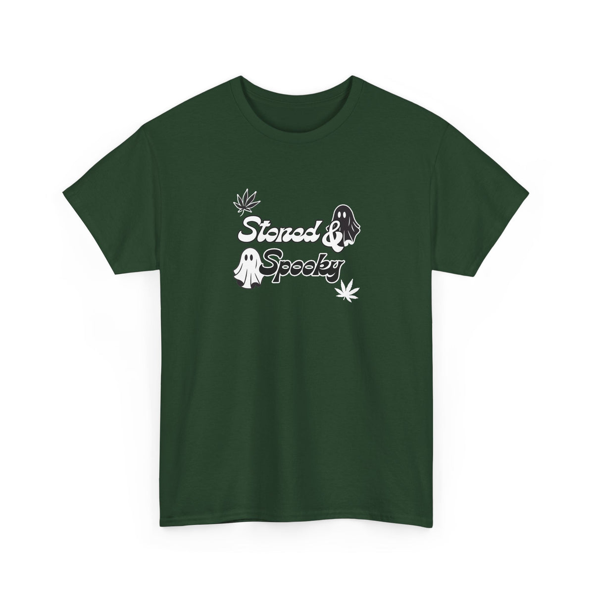 "Stoned & Spooky" Halloween T-Shirt | Retro Ghost Graphic Tee | Funny Spooky Season Shirt | Unisex Fall Streetwear | Highly Motivated Designs